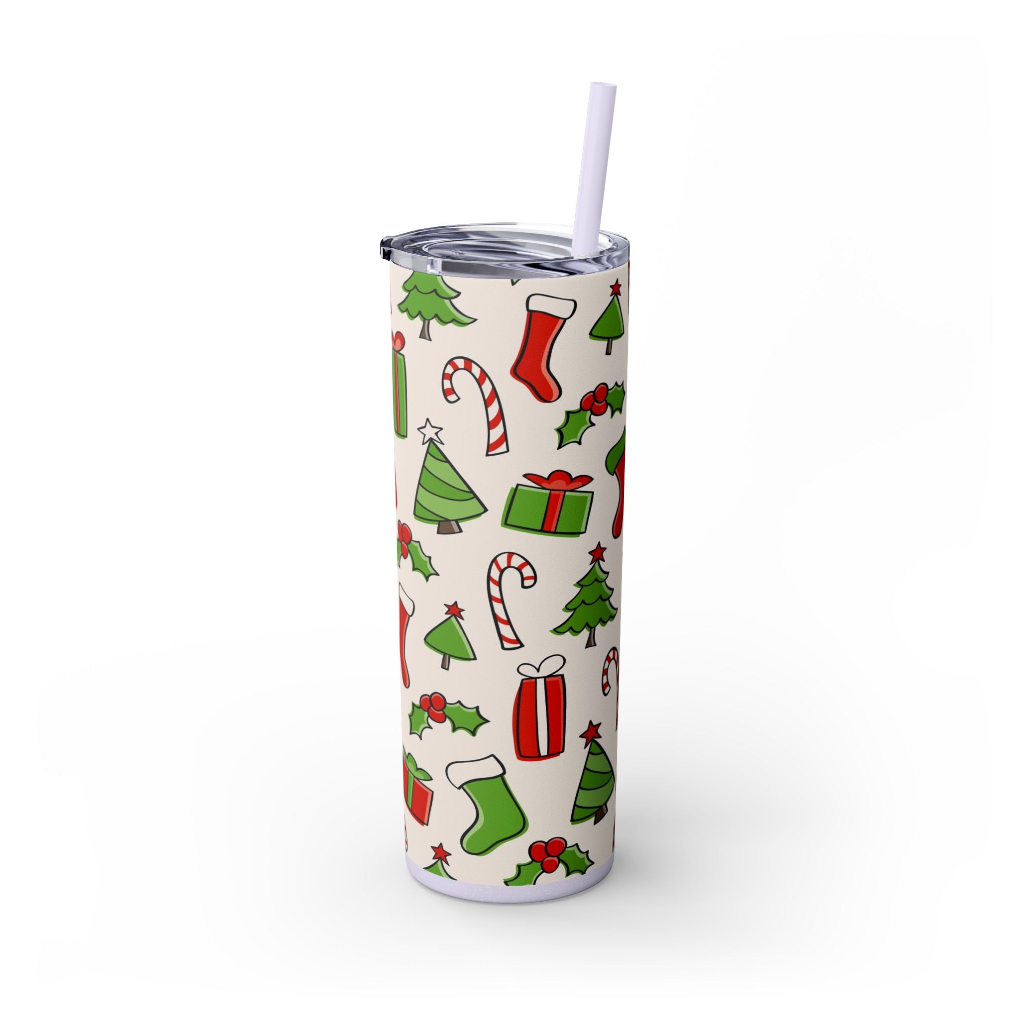 Chill & Sip: 20oz Stainless Steel Skinny Tumbler with Straw