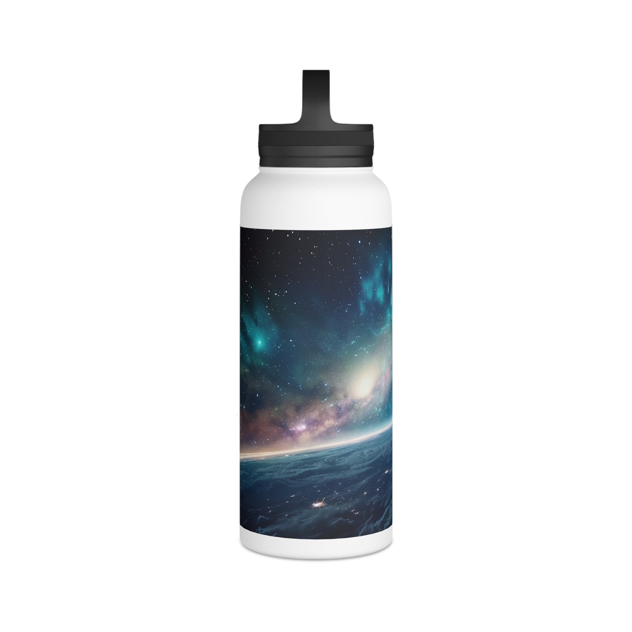 Stainless Steel Water Bottle, Handle Lid - Cosmic Adventure