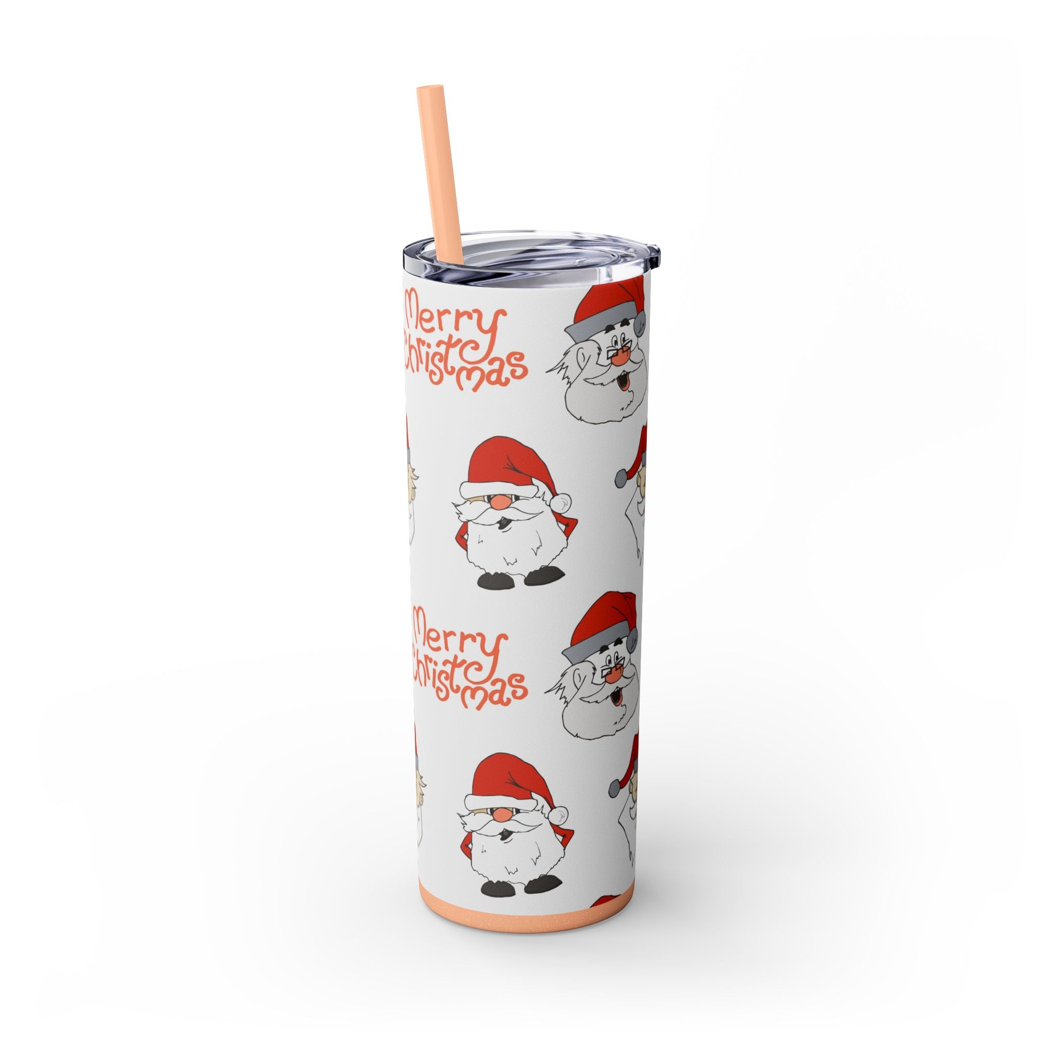 Santa's Cheer 20oz Stainless Steel Skinny Tumbler with Straw