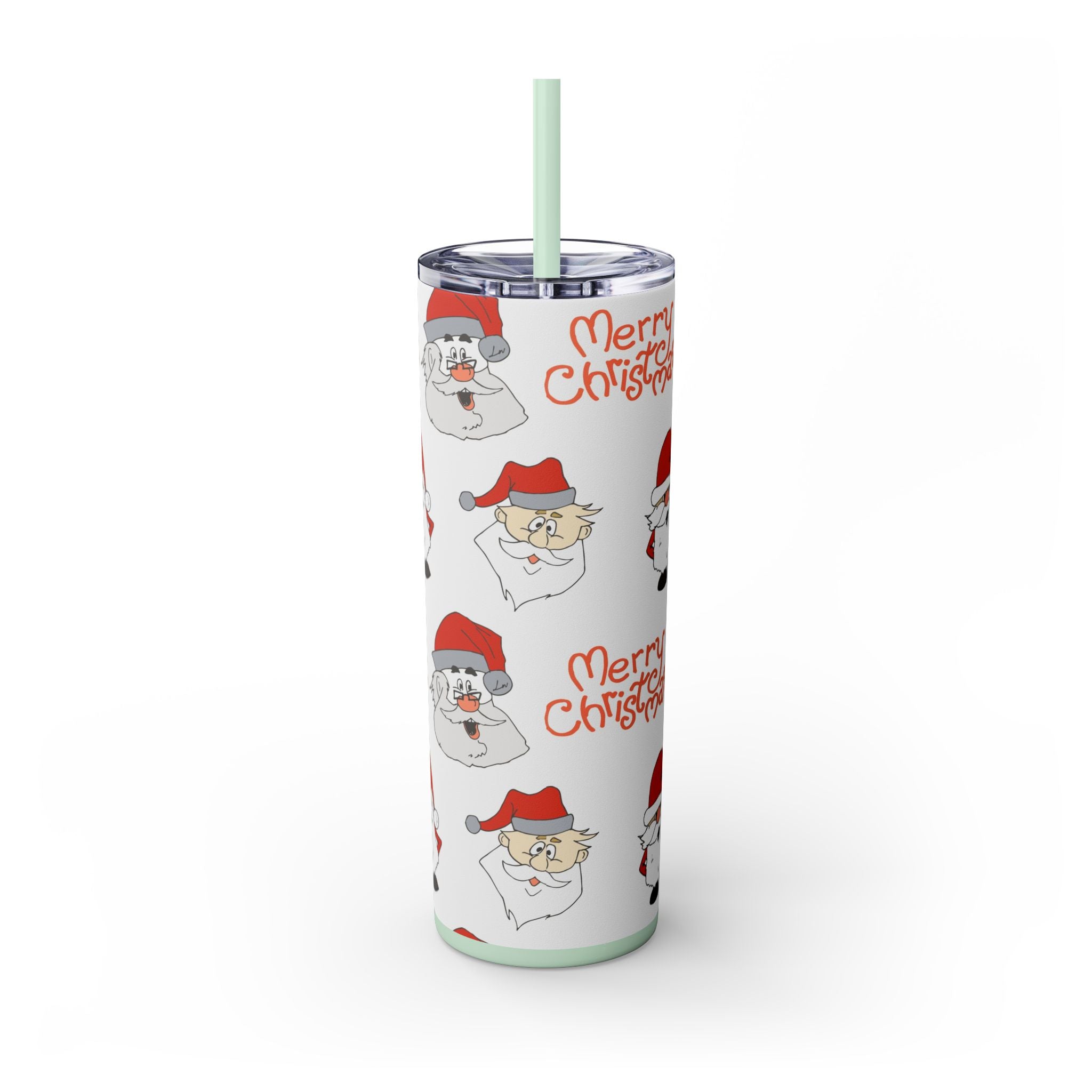 Santa's Cheer 20oz Stainless Steel Skinny Tumbler with Straw