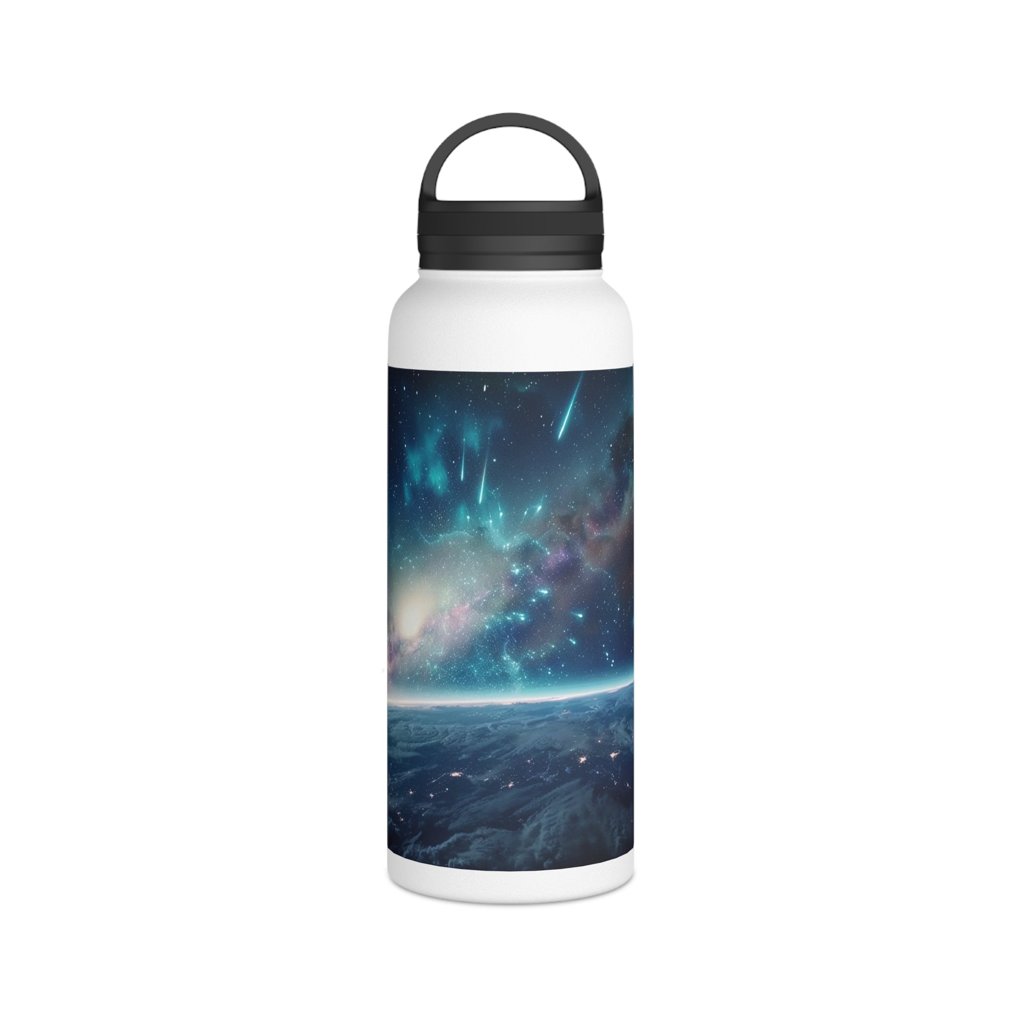Stainless Steel Water Bottle, Handle Lid - Cosmic Adventure