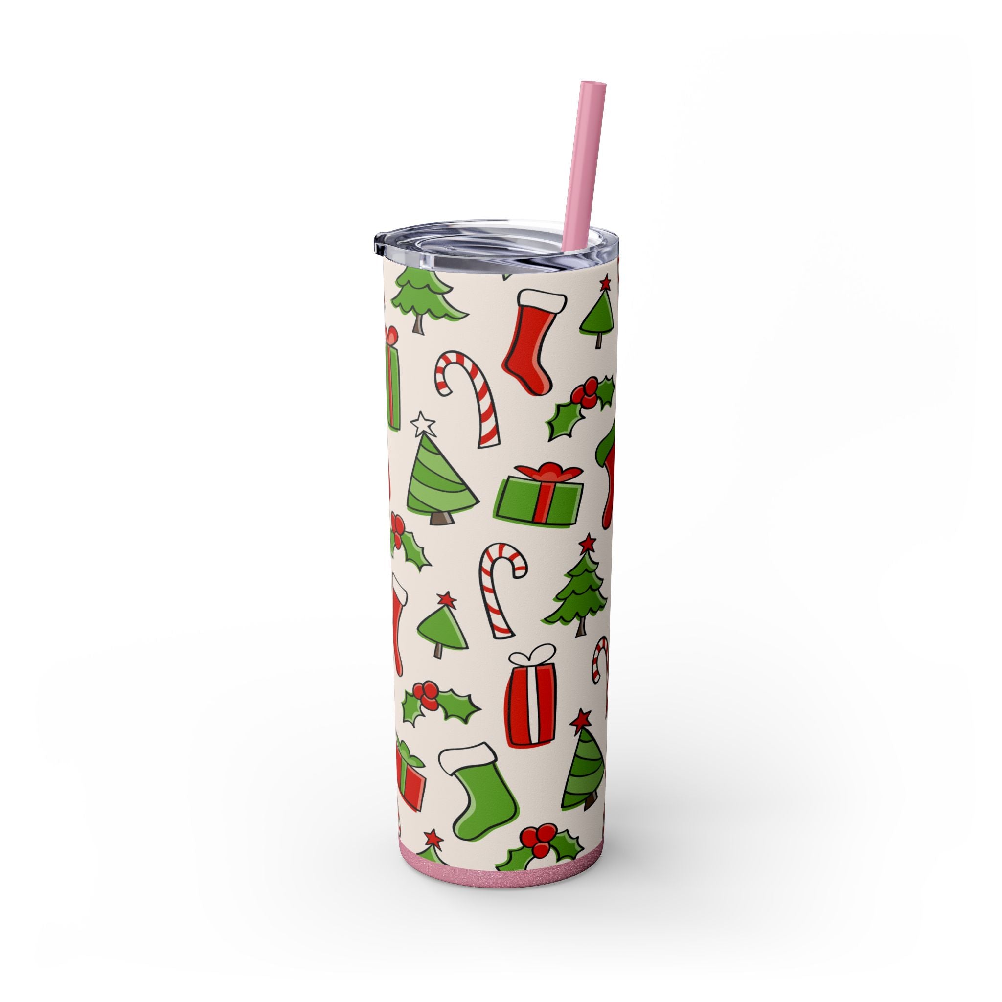 Chill & Sip: 20oz Stainless Steel Skinny Tumbler with Straw