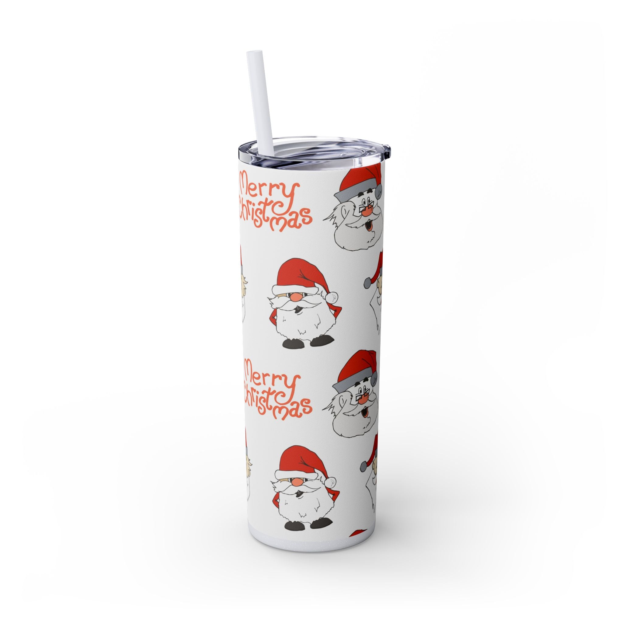 Santa's Cheer 20oz Stainless Steel Skinny Tumbler with Straw