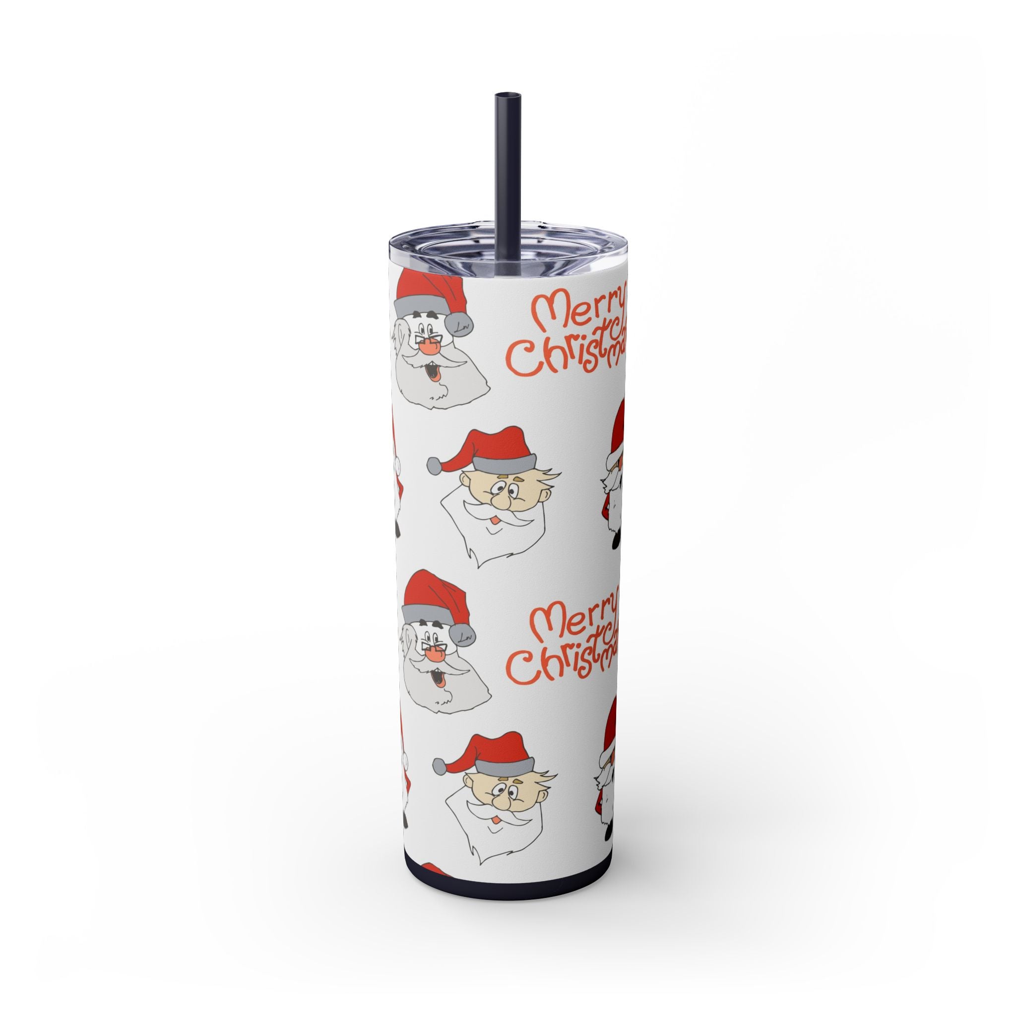 Santa's Cheer 20oz Stainless Steel Skinny Tumbler with Straw