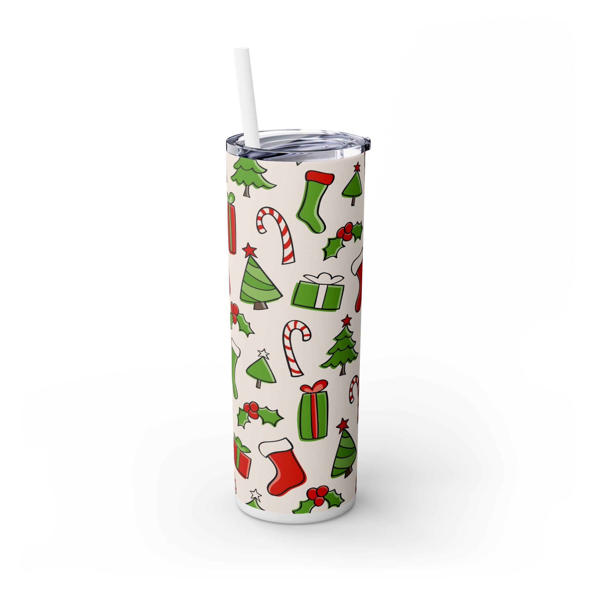 Chill & Sip: 20oz Stainless Steel Skinny Tumbler with Straw
