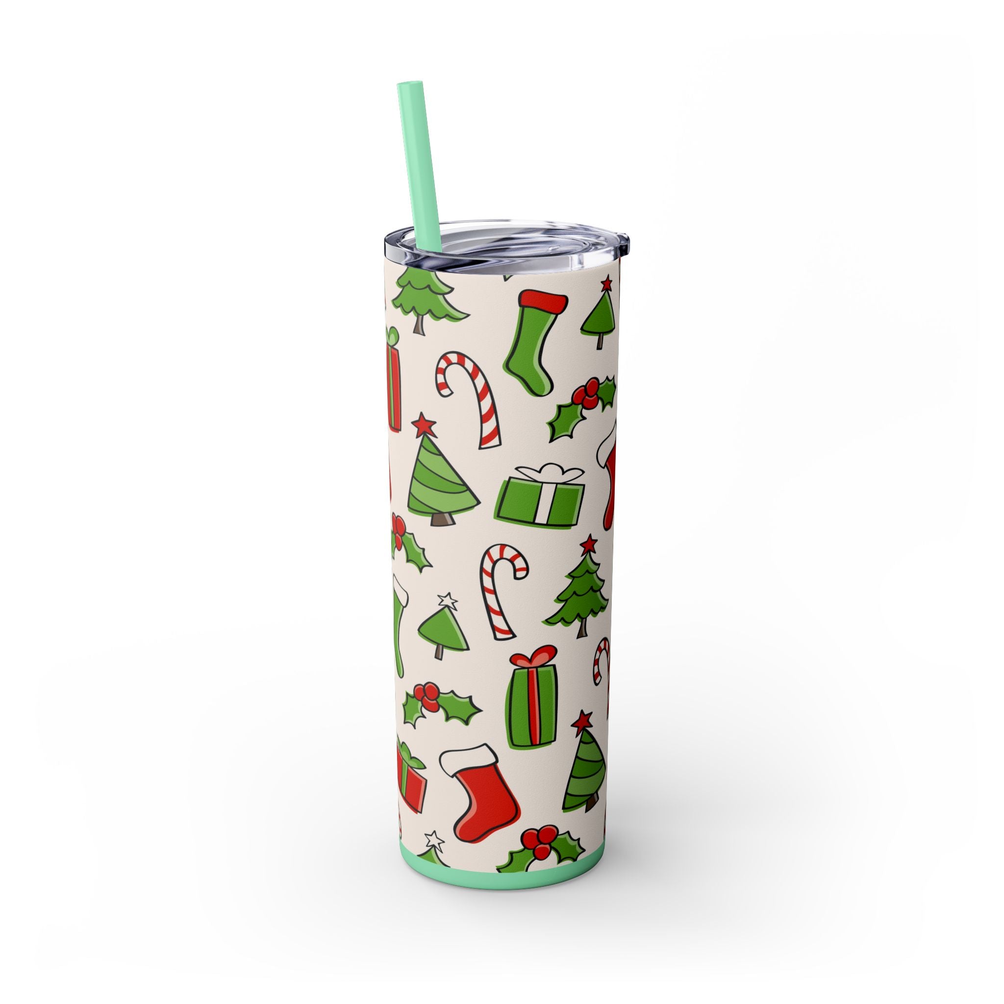 Chill & Sip: 20oz Stainless Steel Skinny Tumbler with Straw