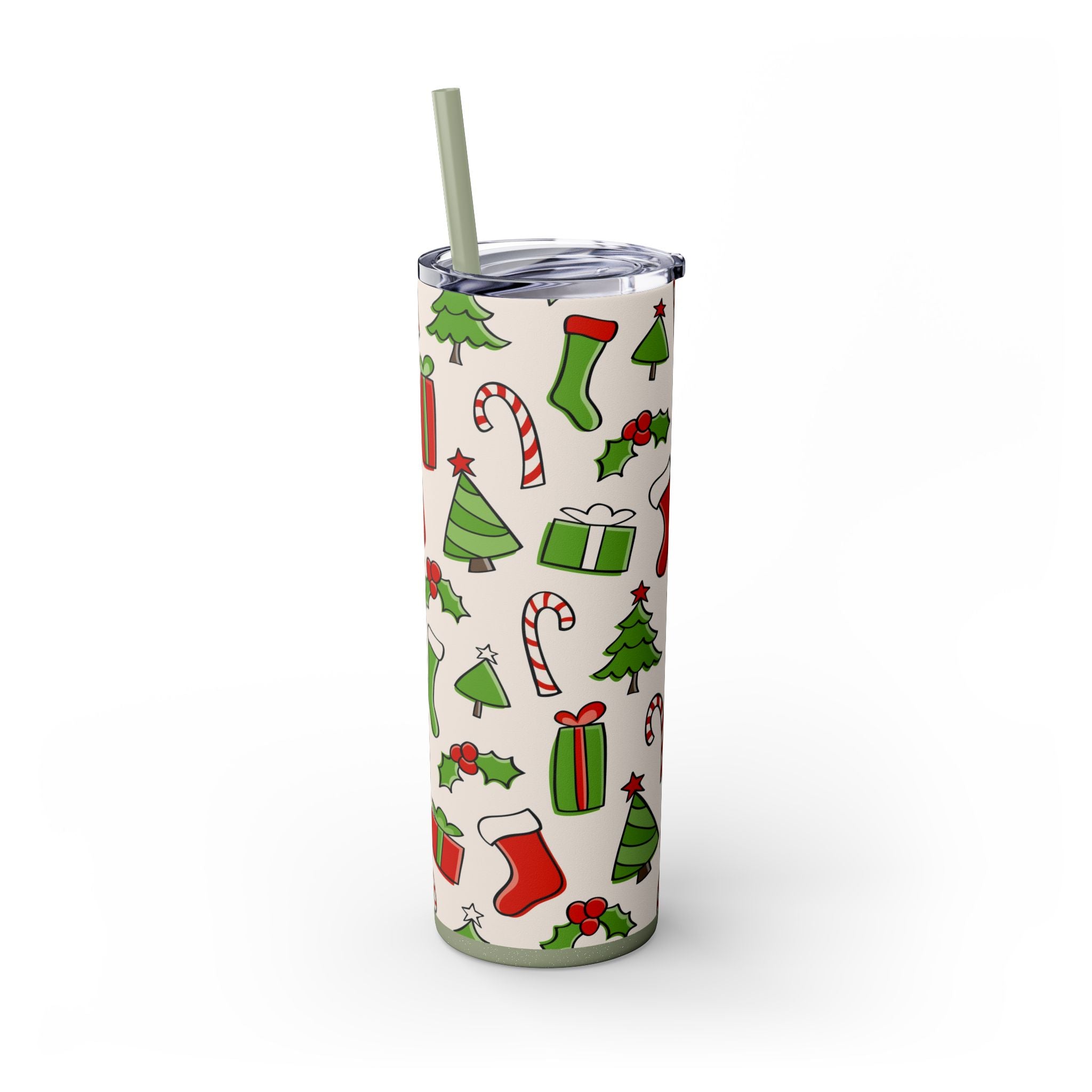 Chill & Sip: 20oz Stainless Steel Skinny Tumbler with Straw