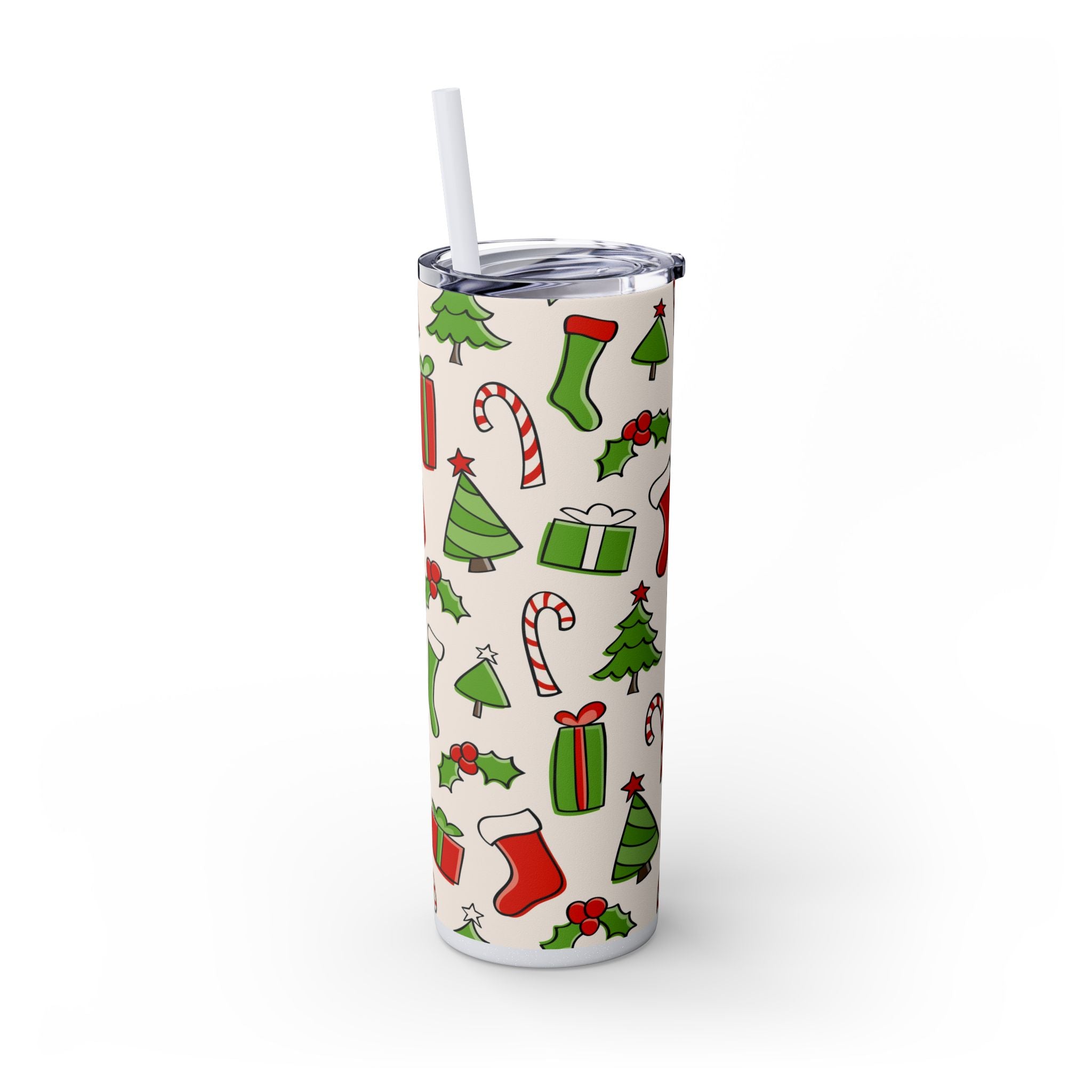 Chill & Sip: 20oz Stainless Steel Skinny Tumbler with Straw