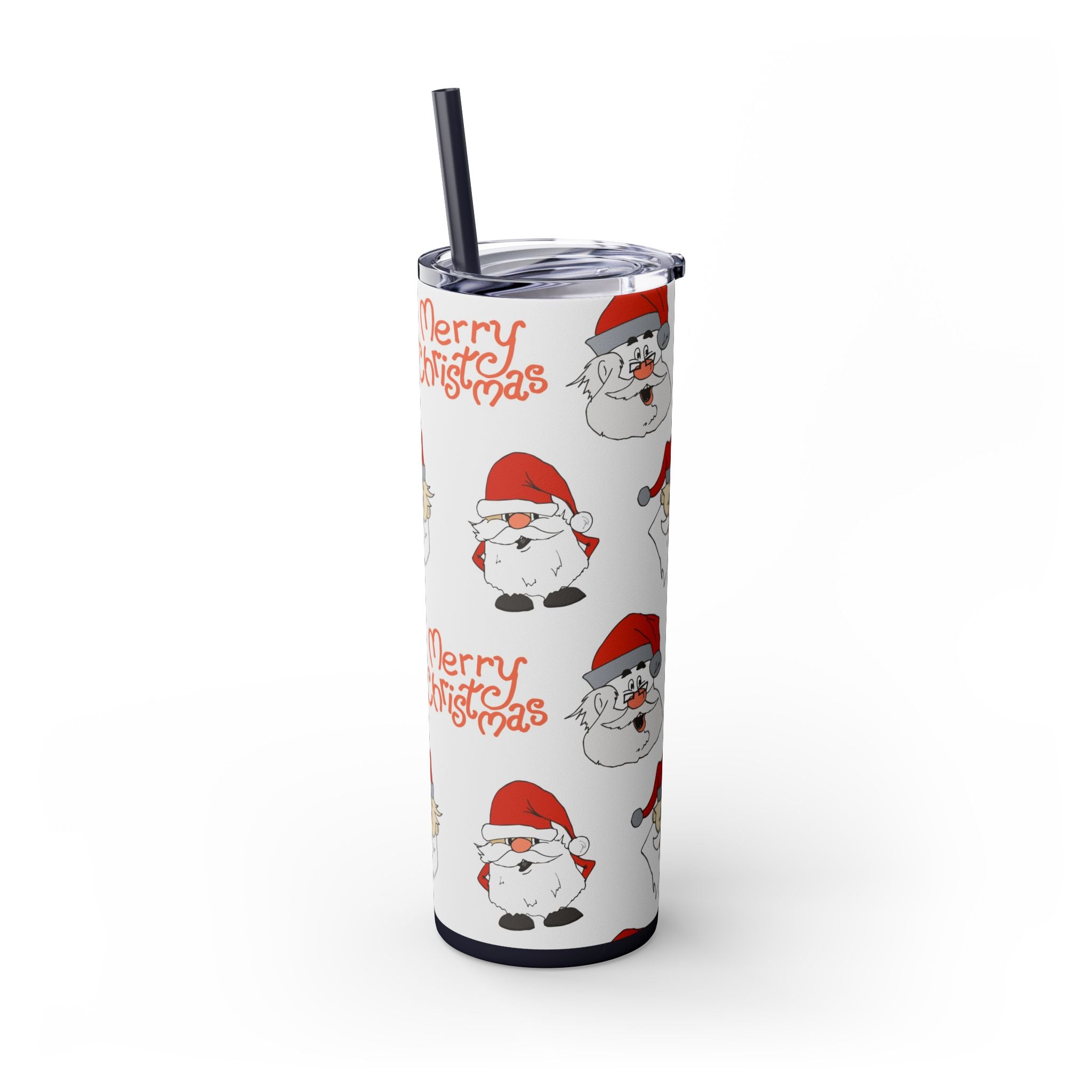Santa's Cheer 20oz Stainless Steel Skinny Tumbler with Straw