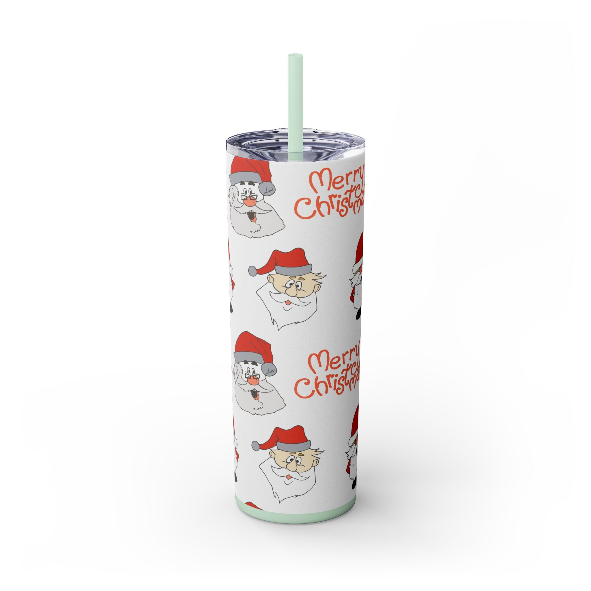 Santa's Cheer 20oz Stainless Steel Skinny Tumbler with Straw