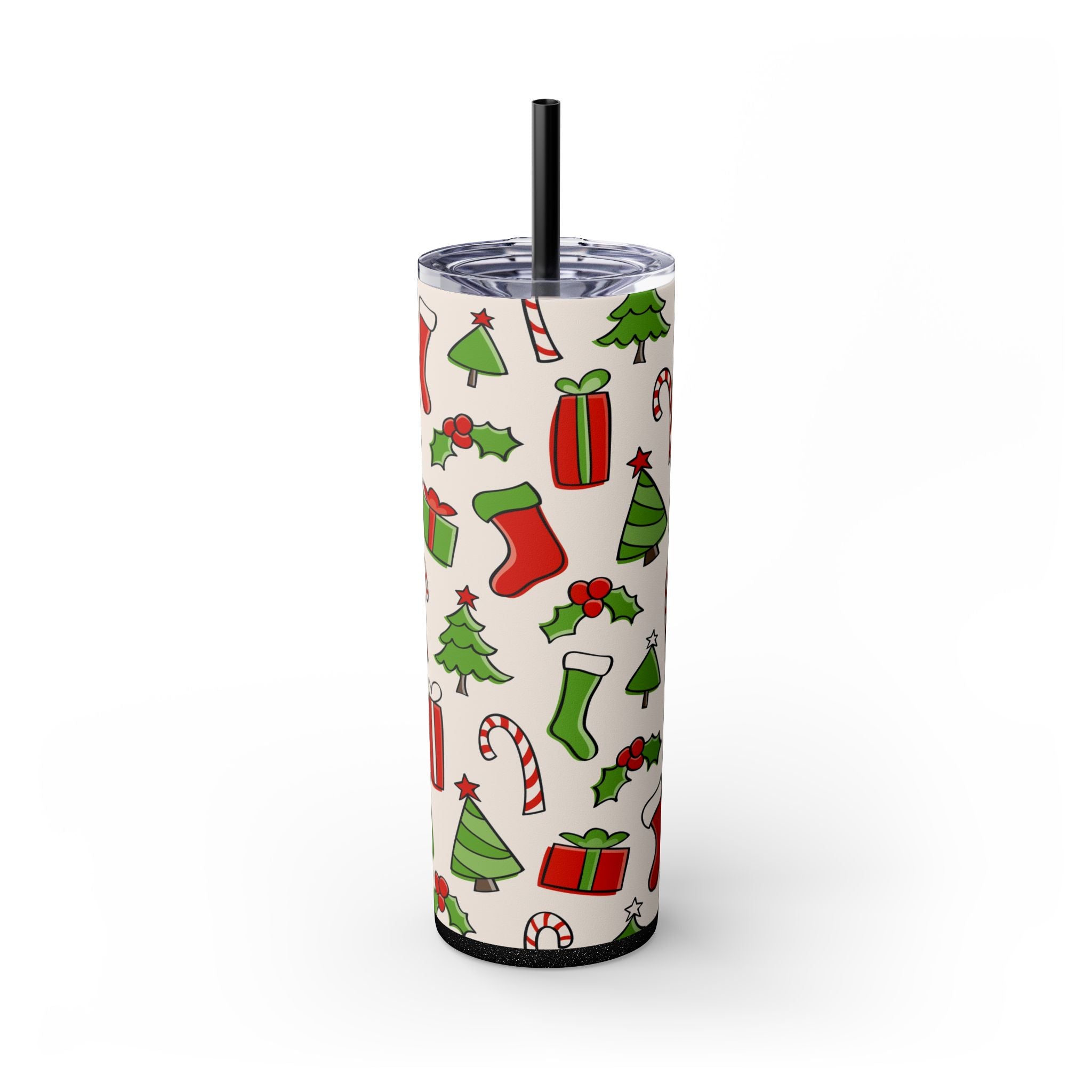 Chill & Sip: 20oz Stainless Steel Skinny Tumbler with Straw