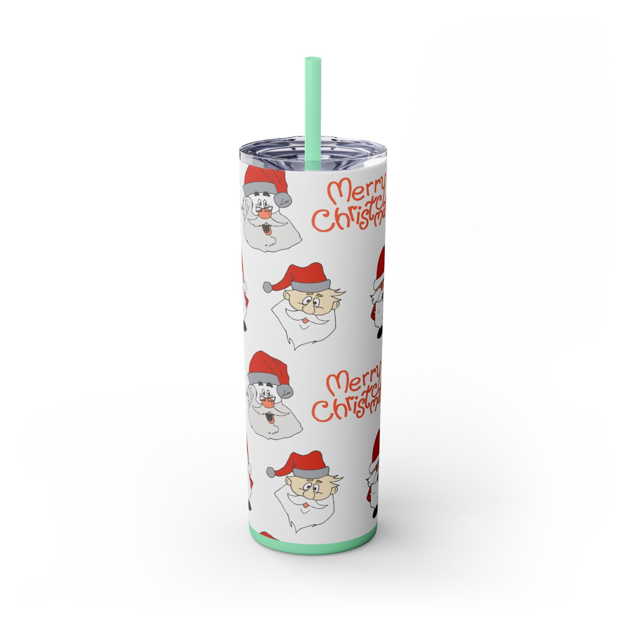 Santa's Cheer 20oz Stainless Steel Skinny Tumbler with Straw