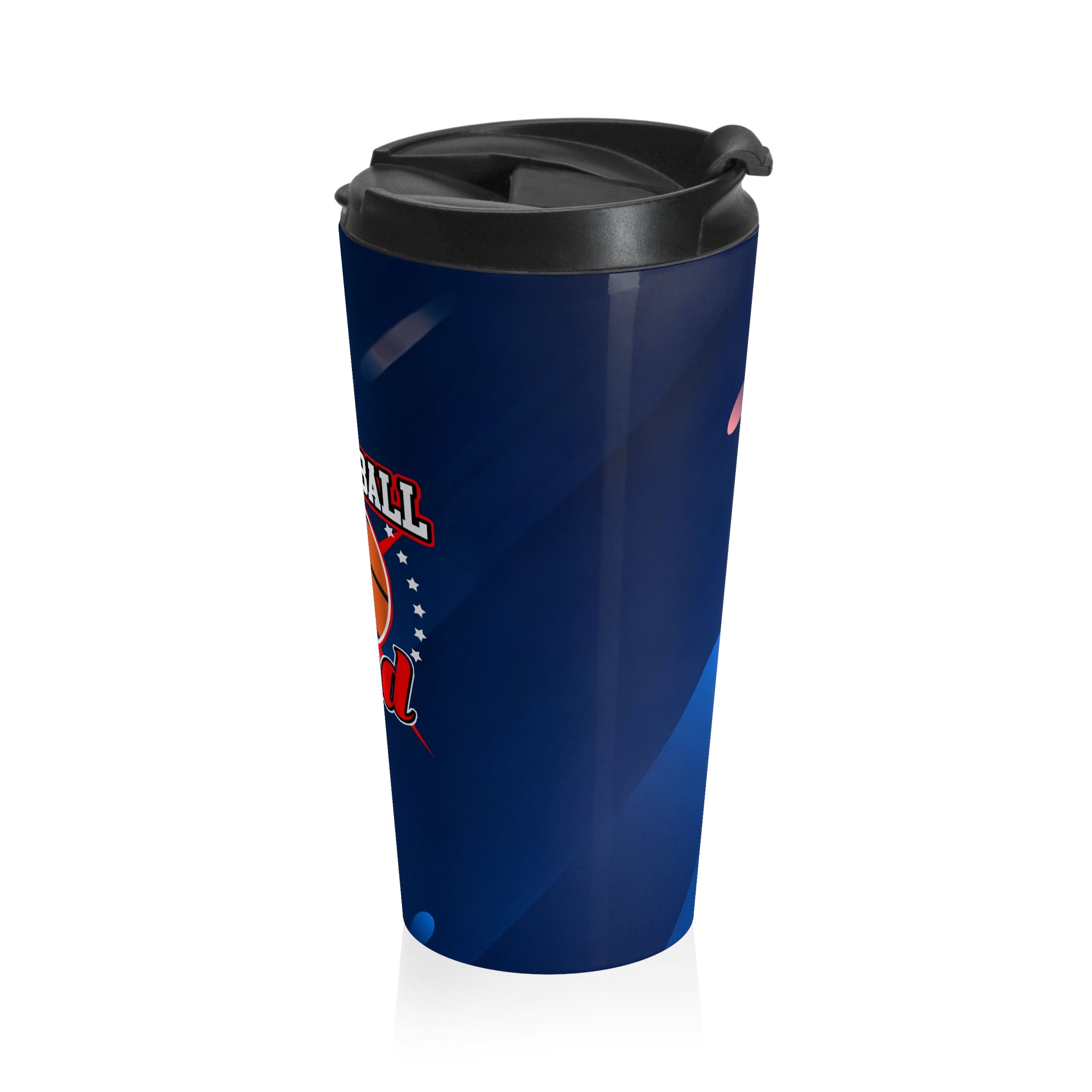 Hoops & Sips: 15oz Travel Mug for Basketball Lovers