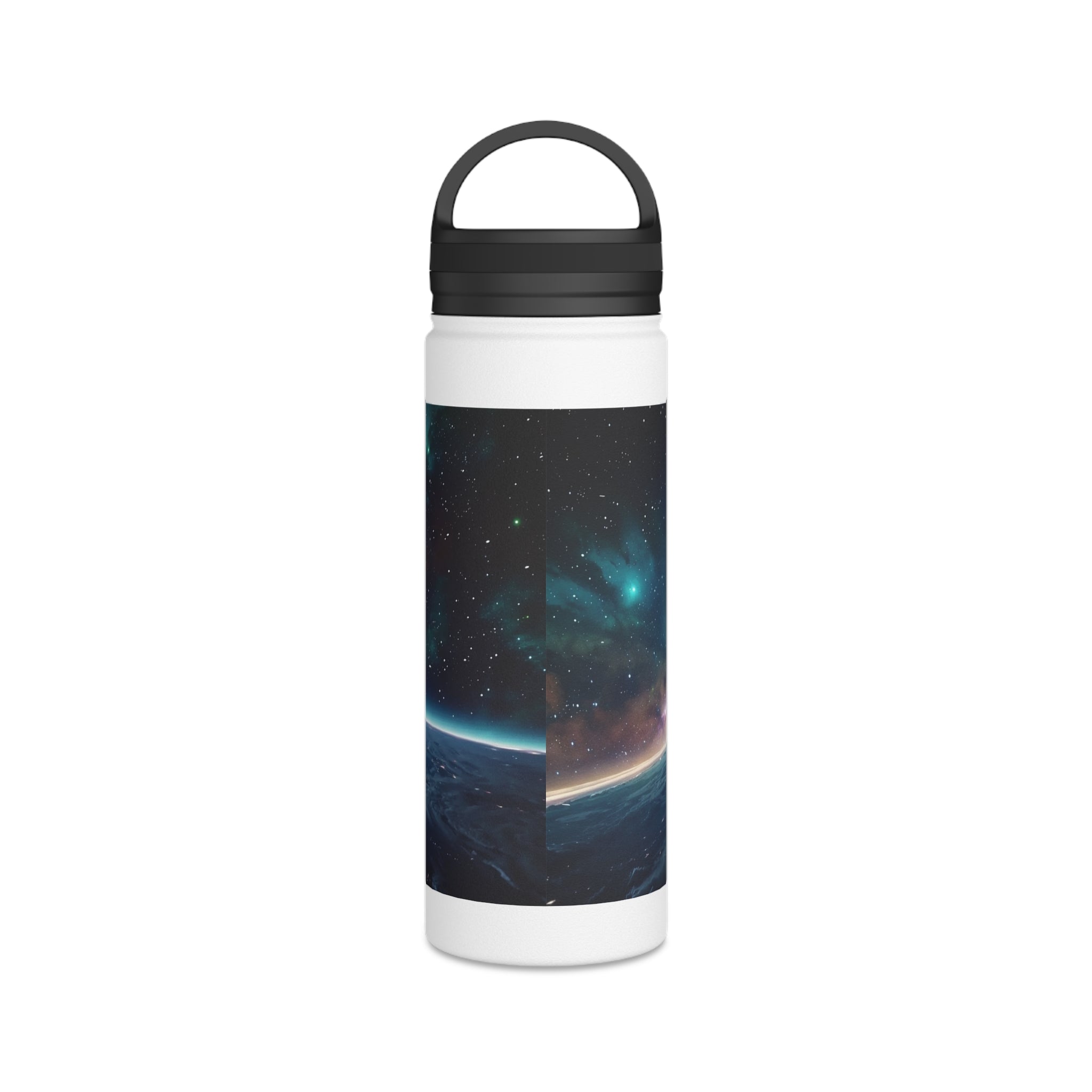 Stainless Steel Water Bottle, Handle Lid - Cosmic Adventure