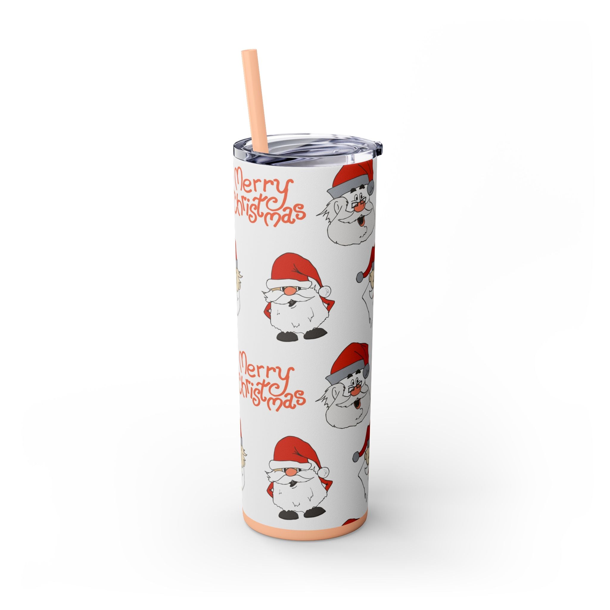 Santa's Cheer 20oz Stainless Steel Skinny Tumbler with Straw