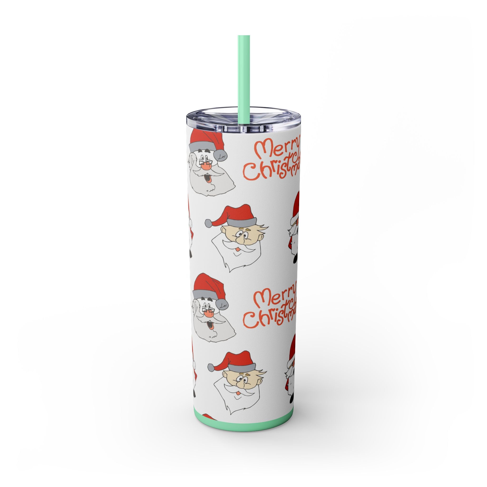Santa's Cheer 20oz Stainless Steel Skinny Tumbler with Straw