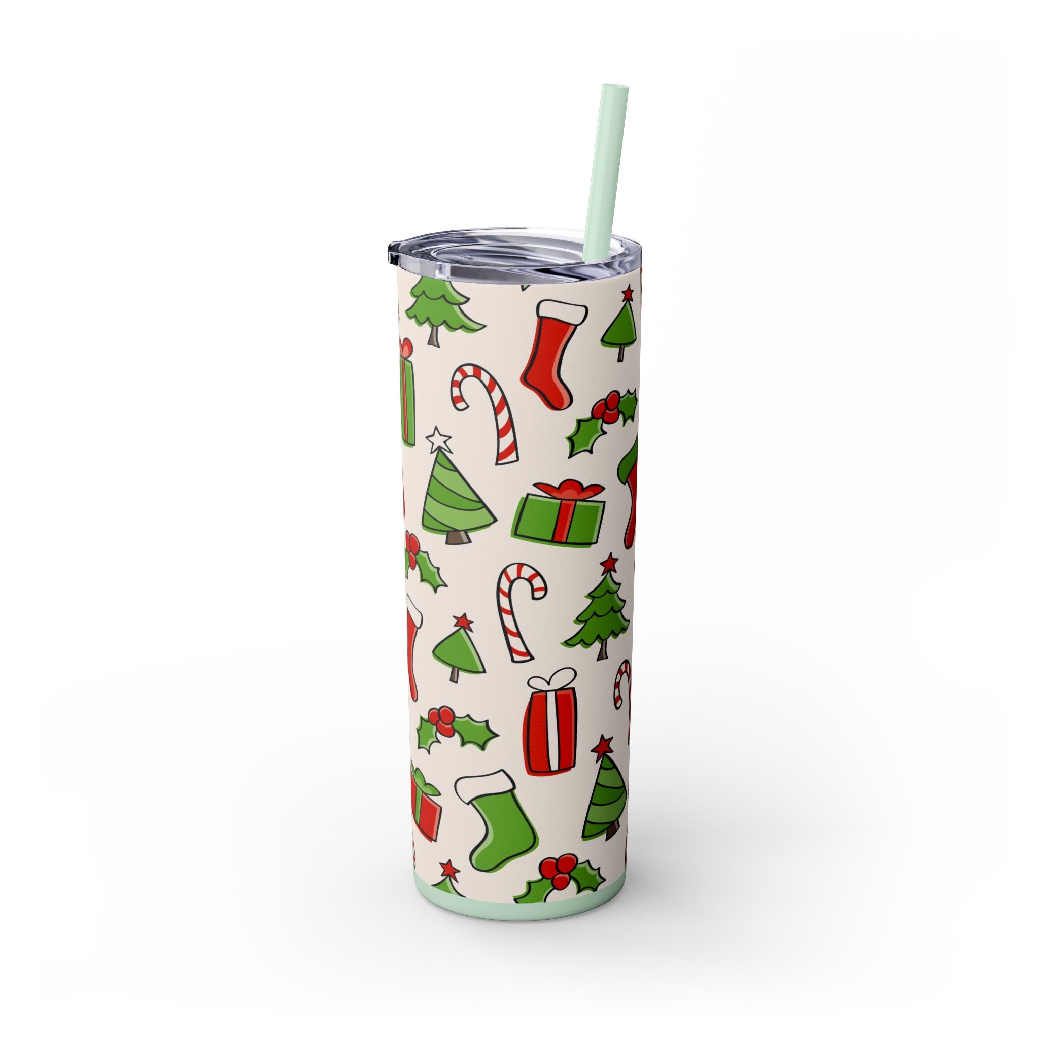 Chill & Sip: 20oz Stainless Steel Skinny Tumbler with Straw