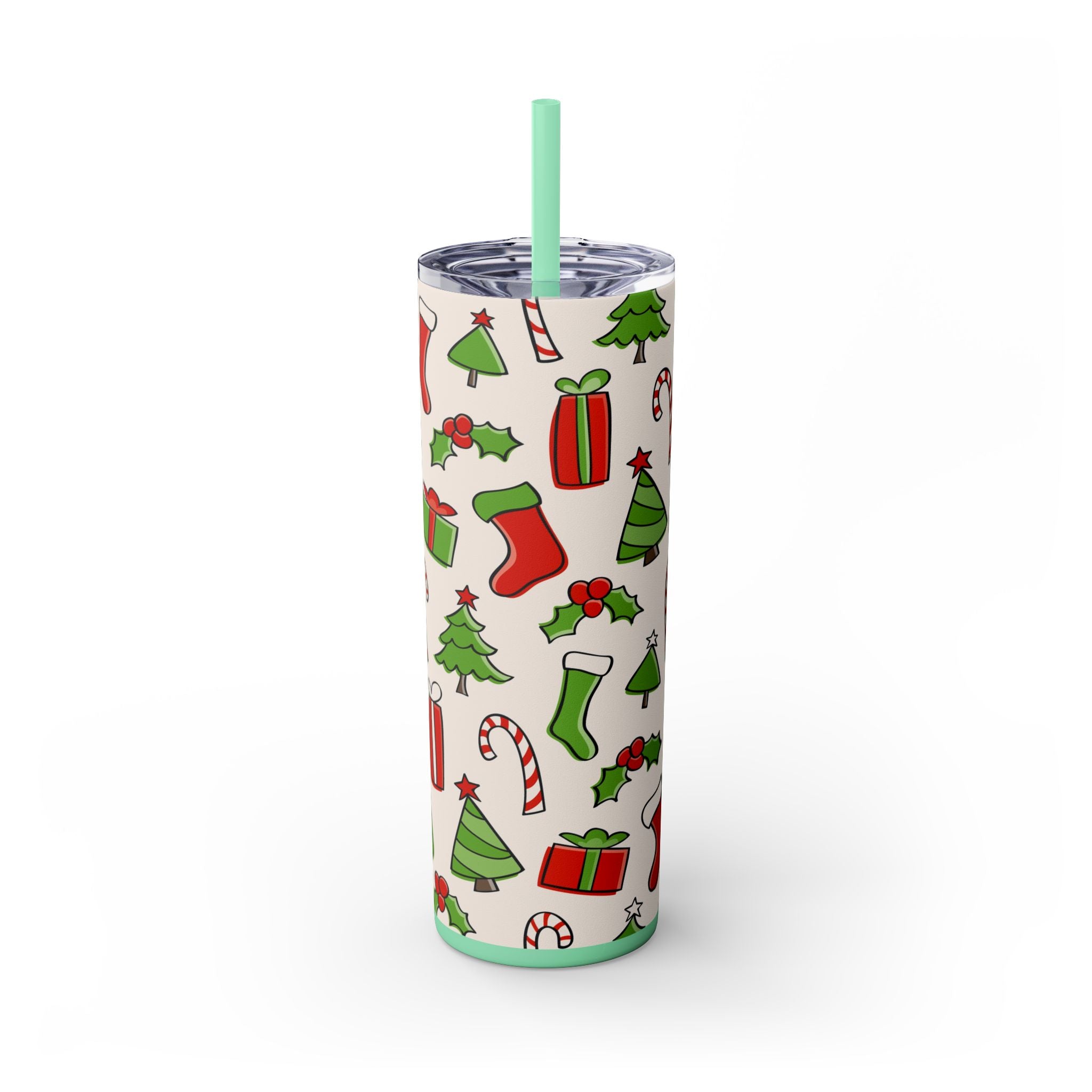 Chill & Sip: 20oz Stainless Steel Skinny Tumbler with Straw