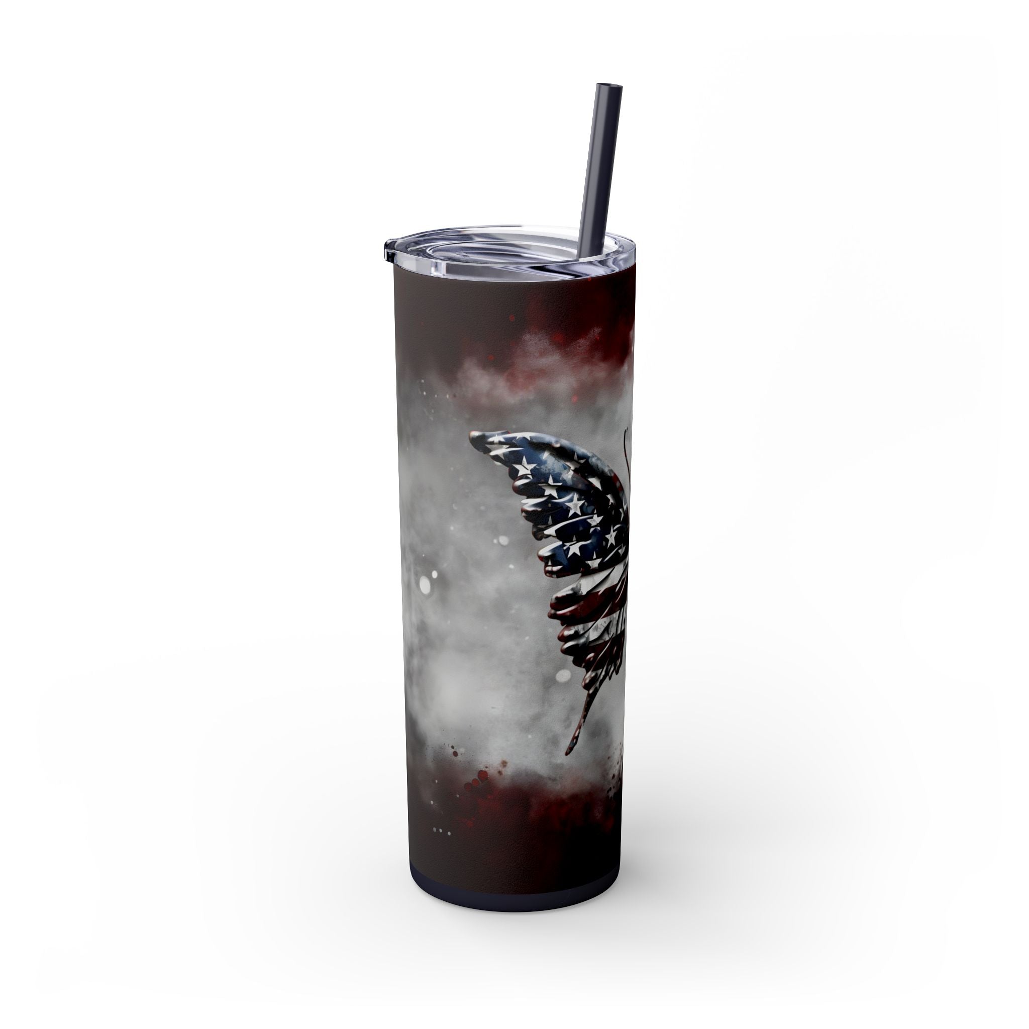 20oz Skinny Tumbler: Elegant Butterfly Design