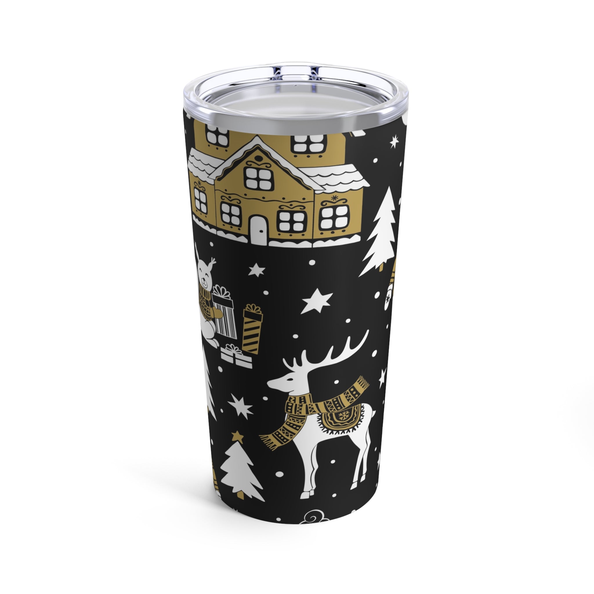 20oz Christmas Themed Stainless Steel Tumbler with Glossy Finish