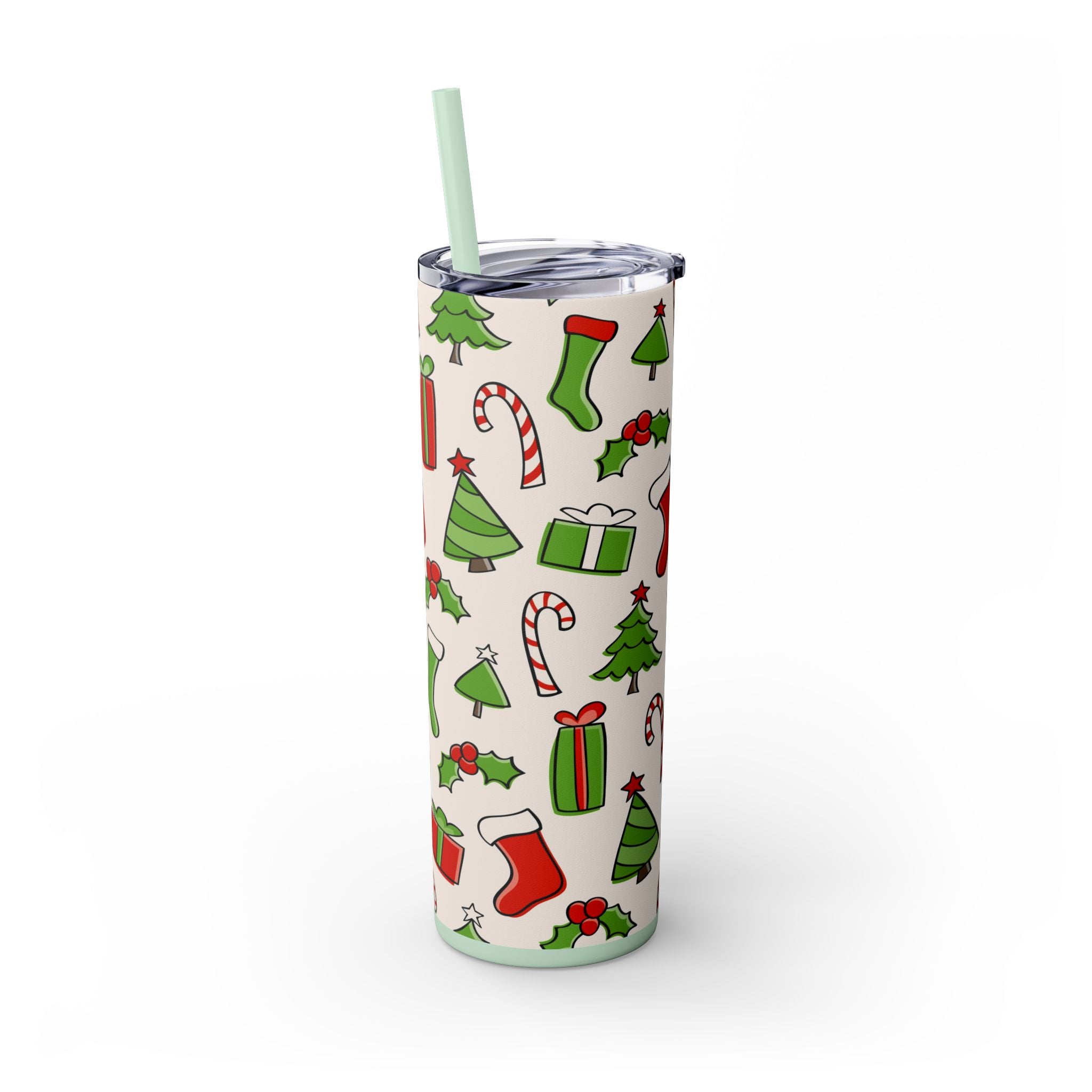 Chill & Sip: 20oz Stainless Steel Skinny Tumbler with Straw