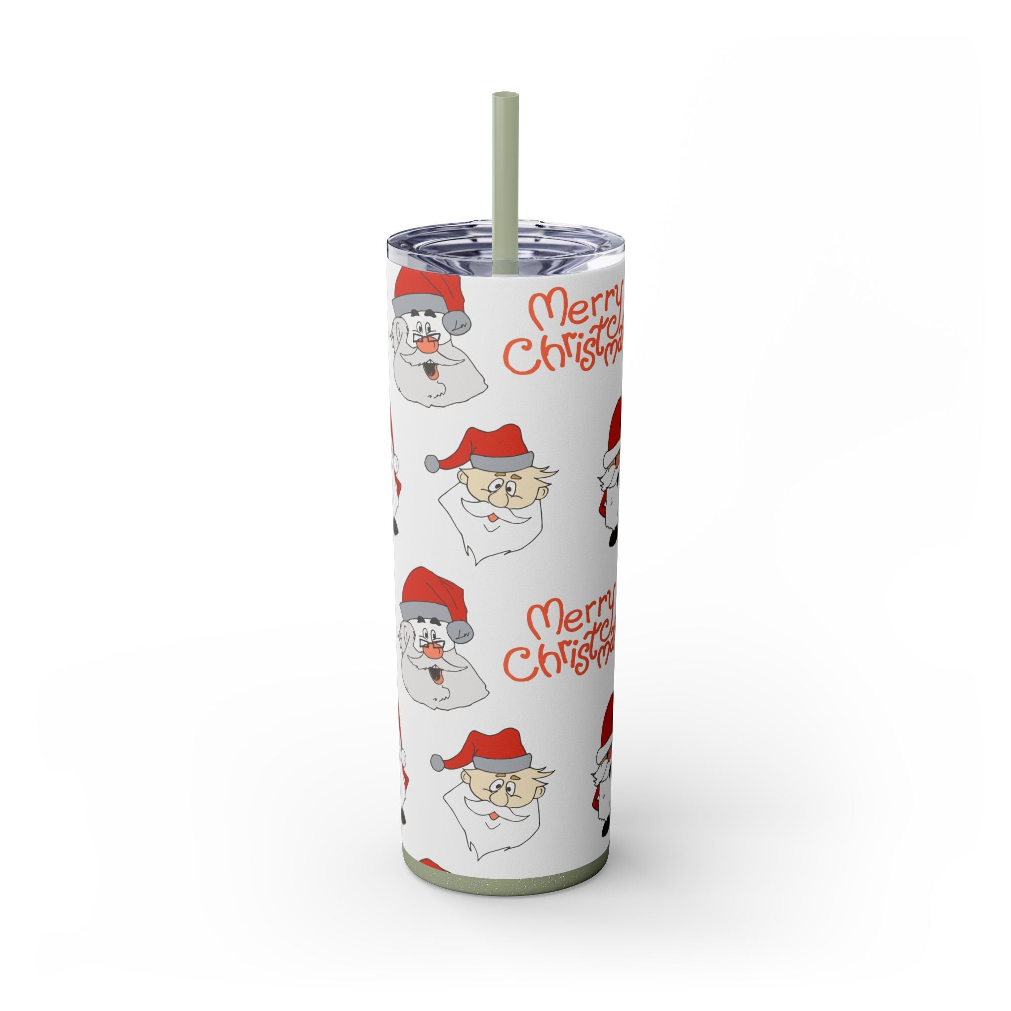 Santa's Cheer 20oz Stainless Steel Skinny Tumbler with Straw