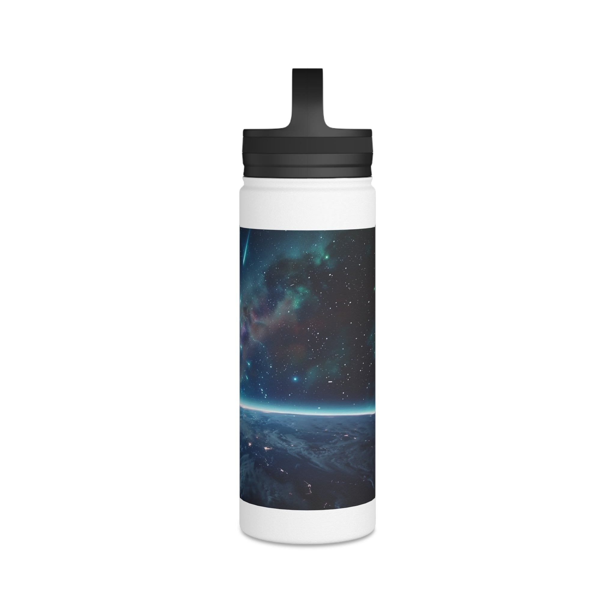 Stainless Steel Water Bottle, Handle Lid - Cosmic Adventure