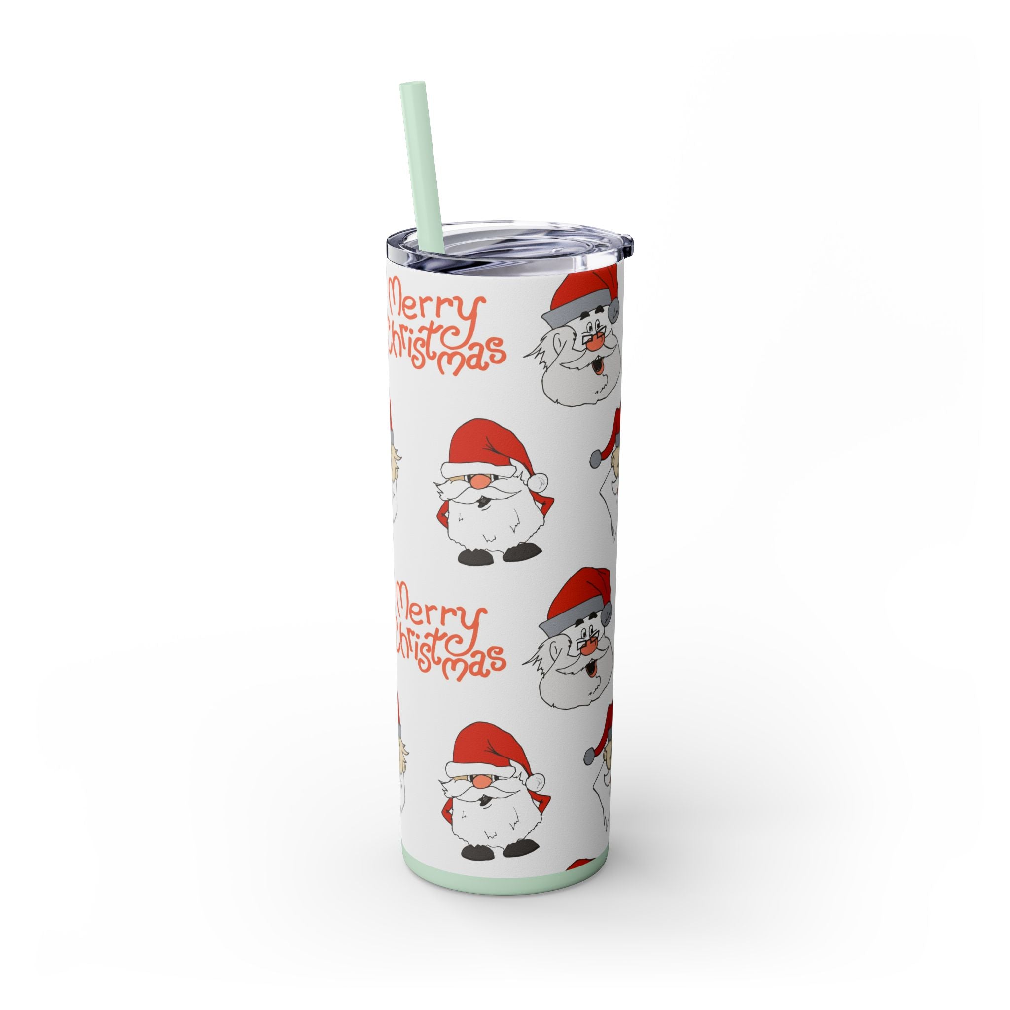 Santa's Cheer 20oz Stainless Steel Skinny Tumbler with Straw
