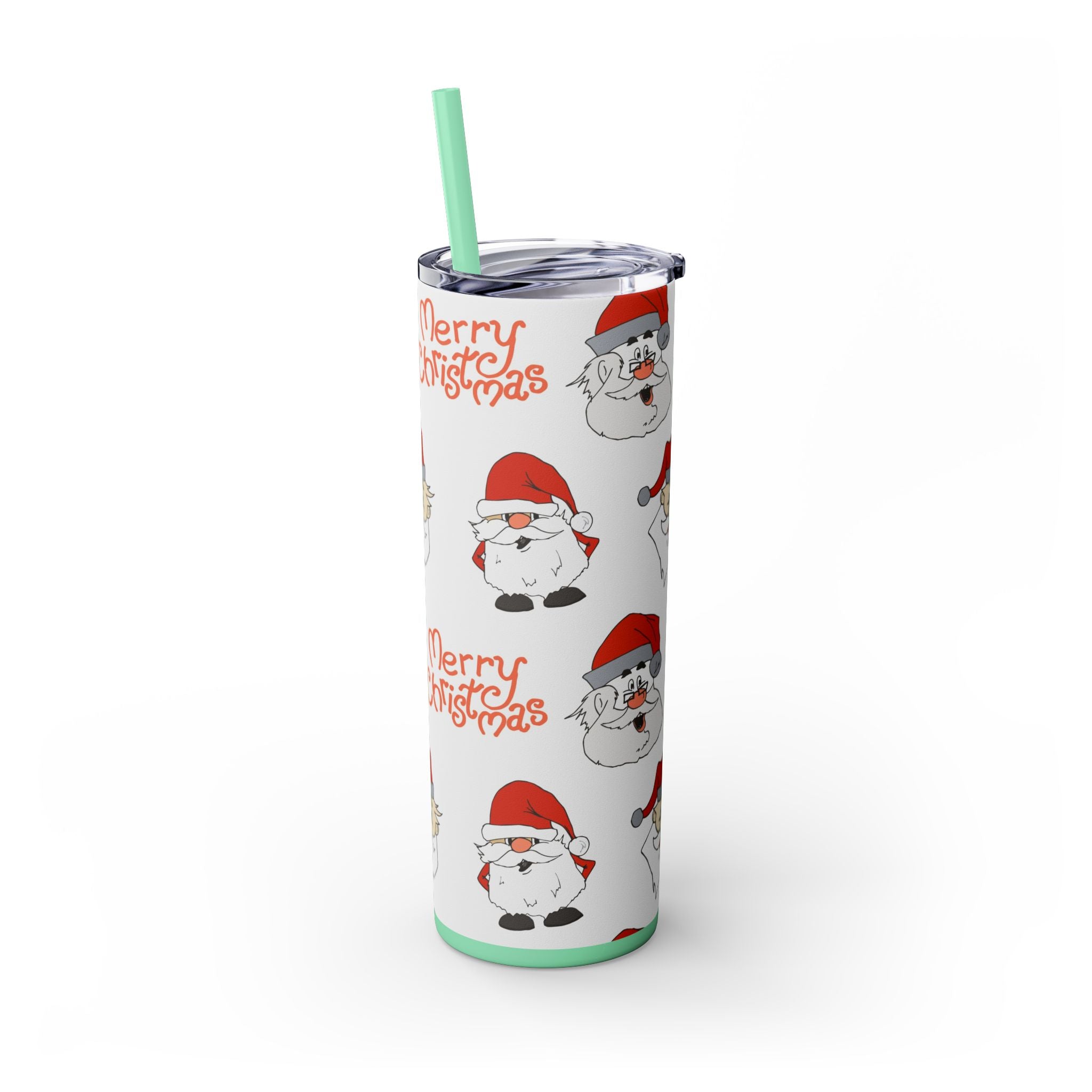 Santa's Cheer 20oz Stainless Steel Skinny Tumbler with Straw
