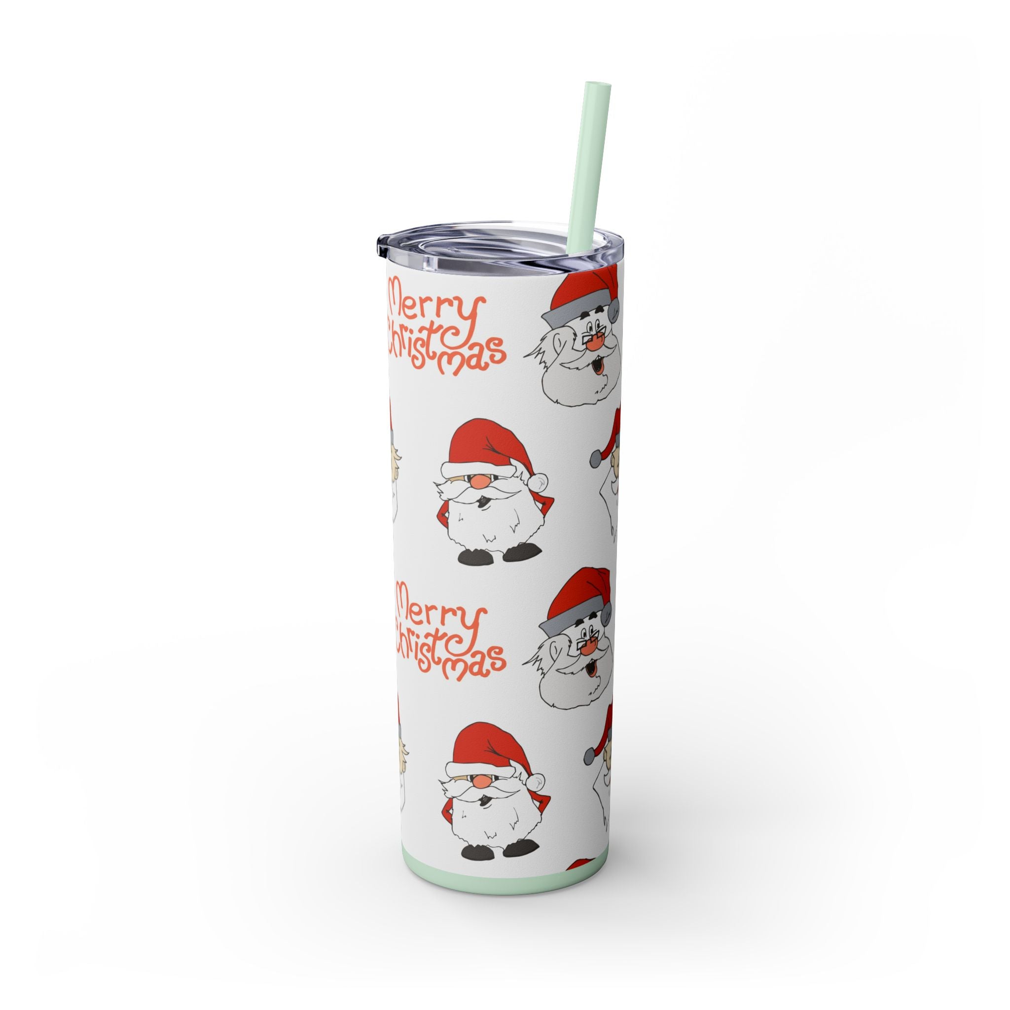 Santa's Cheer 20oz Stainless Steel Skinny Tumbler with Straw
