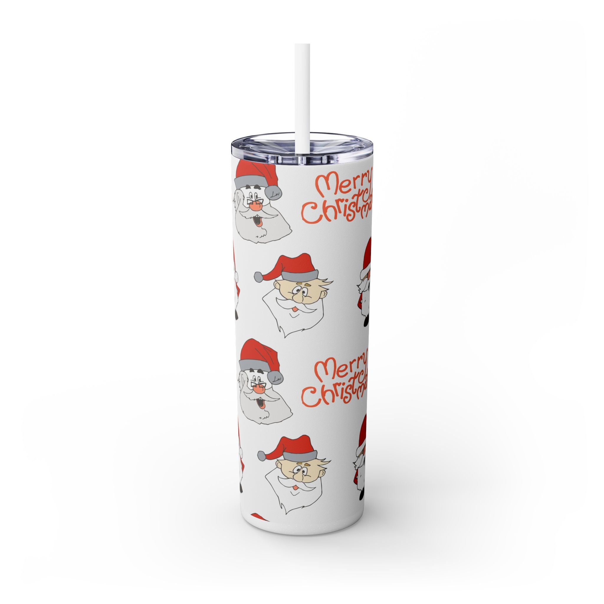 Santa's Cheer 20oz Stainless Steel Skinny Tumbler with Straw