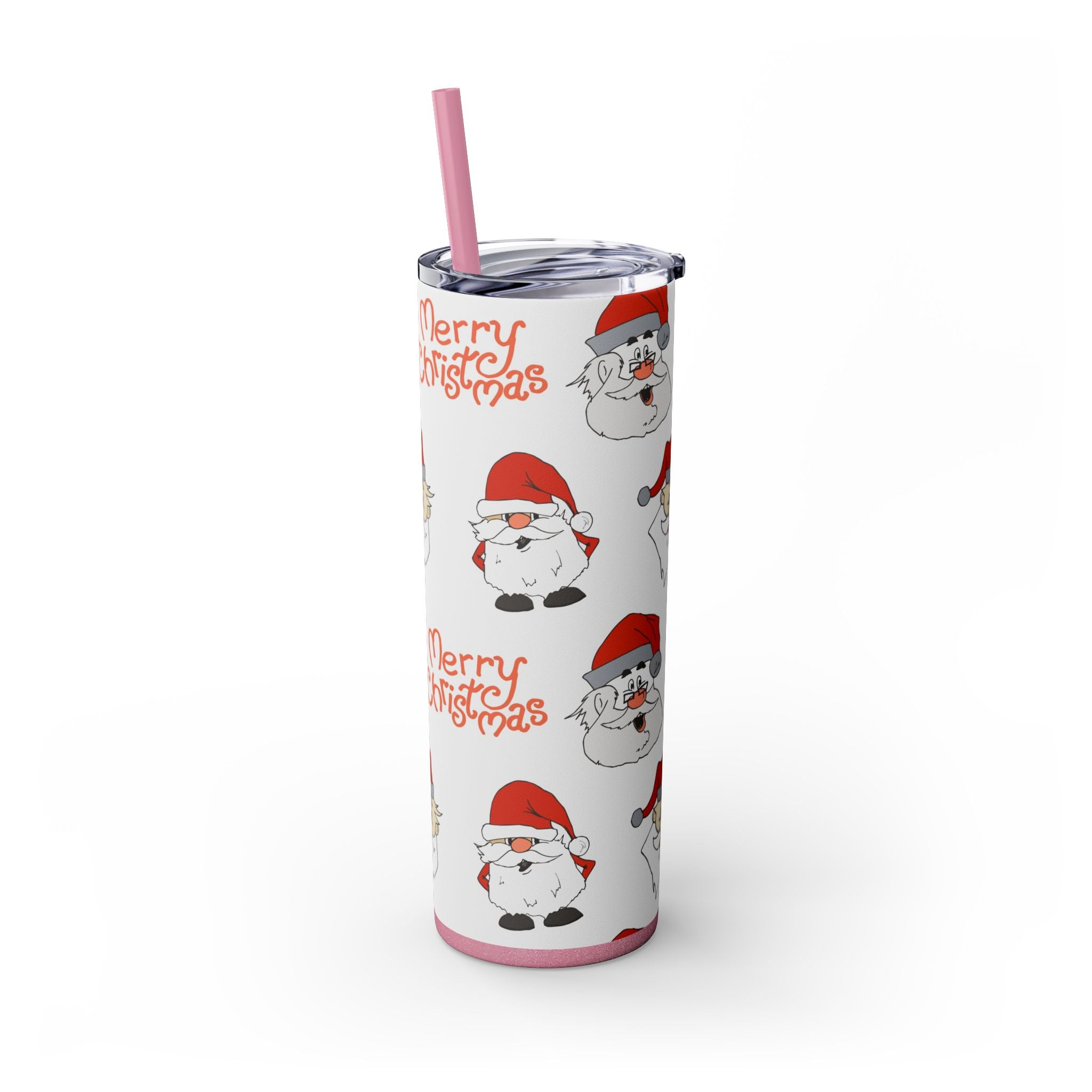 Santa's Cheer 20oz Stainless Steel Skinny Tumbler with Straw