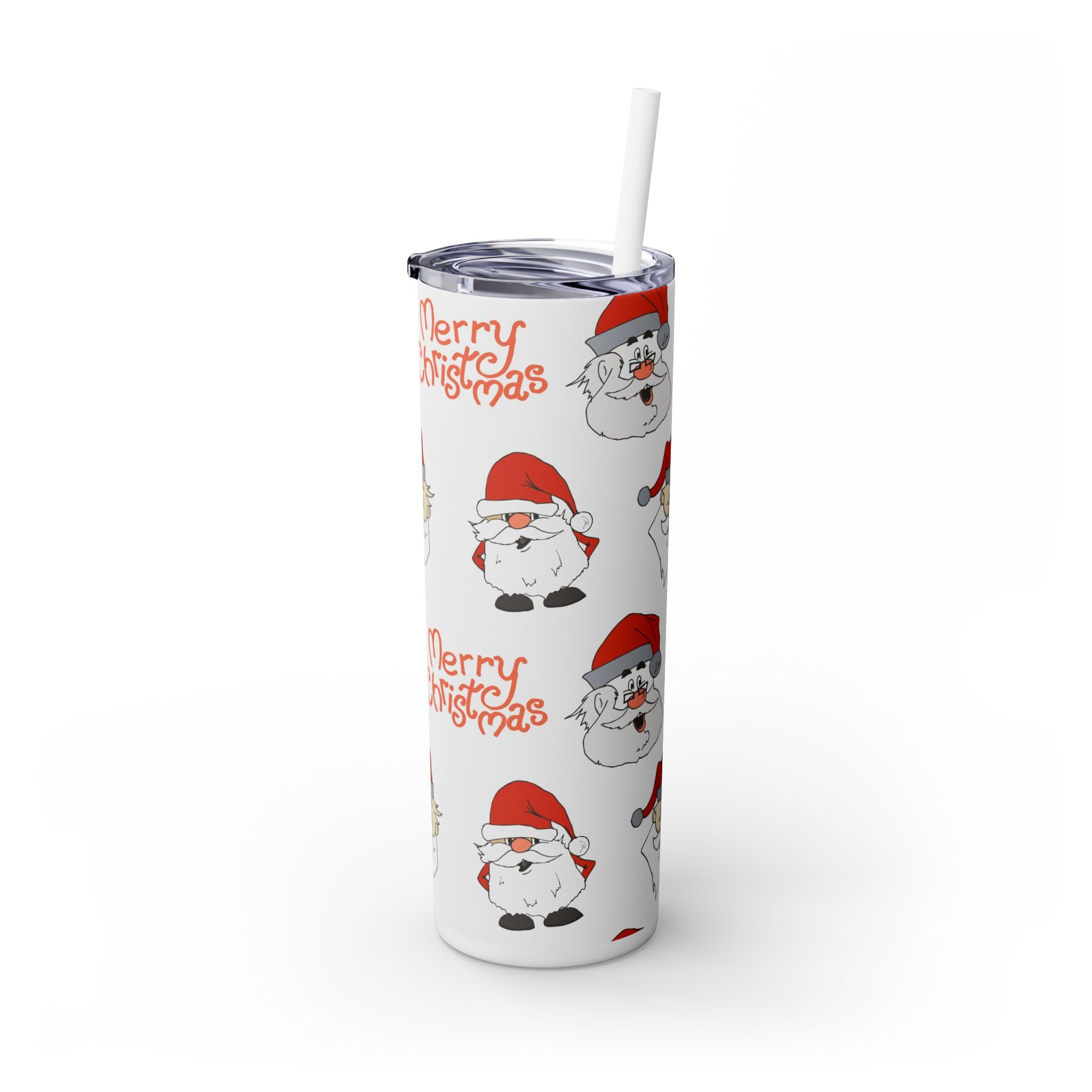 Santa's Cheer 20oz Stainless Steel Skinny Tumbler with Straw