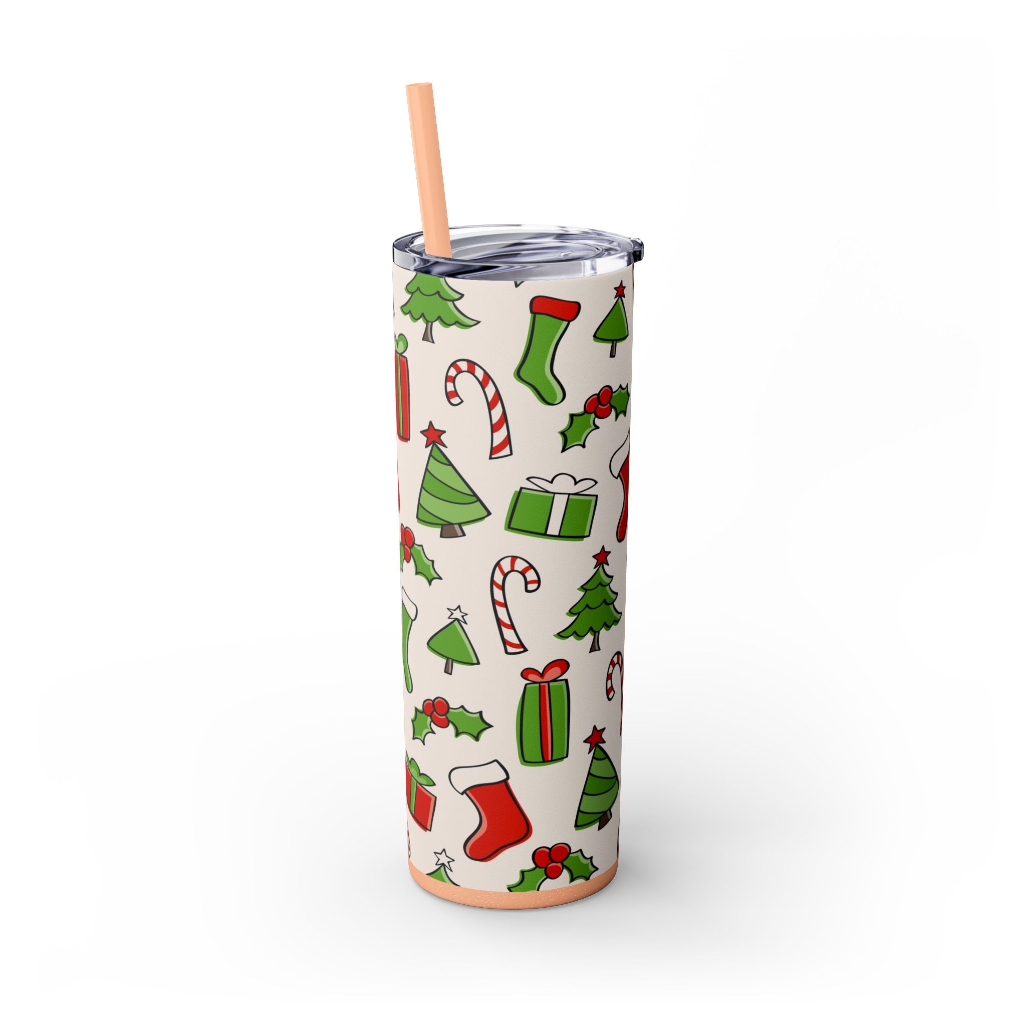 Chill & Sip: 20oz Stainless Steel Skinny Tumbler with Straw