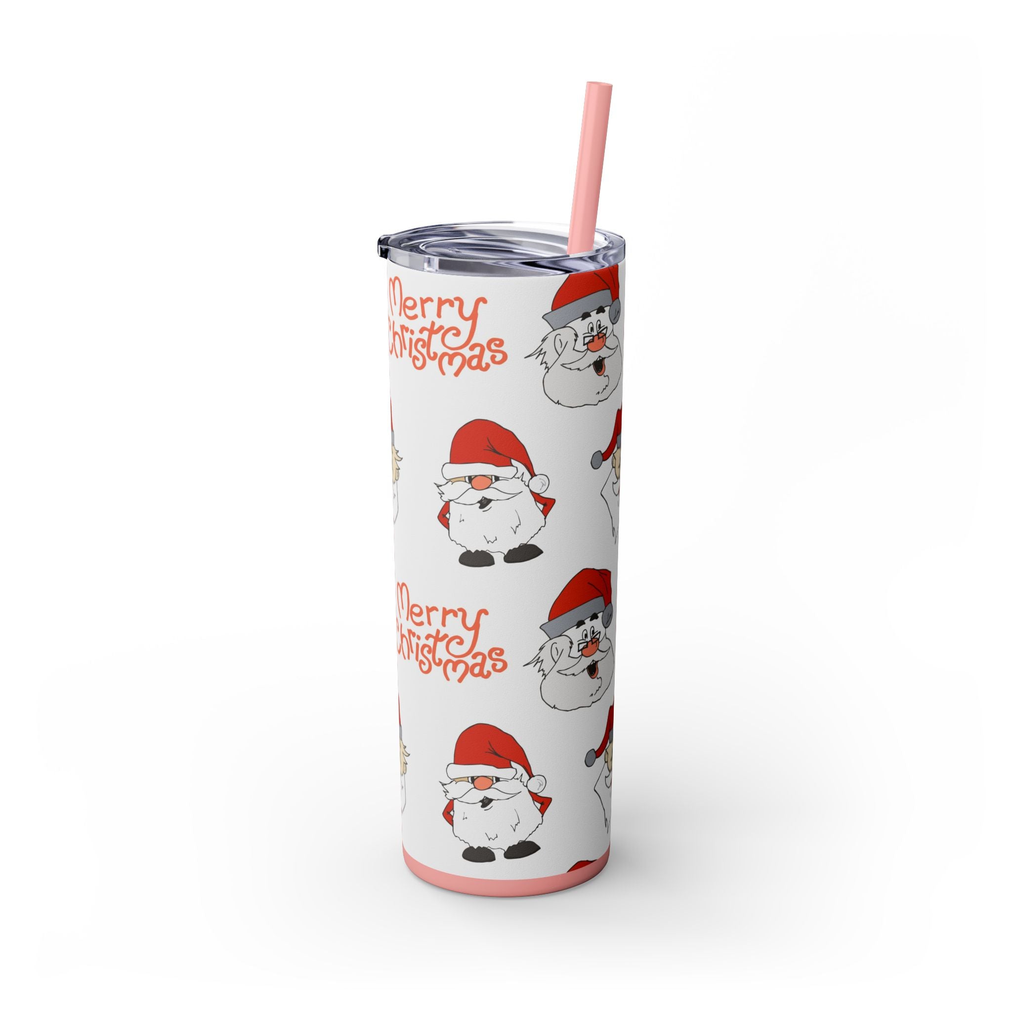 Santa's Cheer 20oz Stainless Steel Skinny Tumbler with Straw