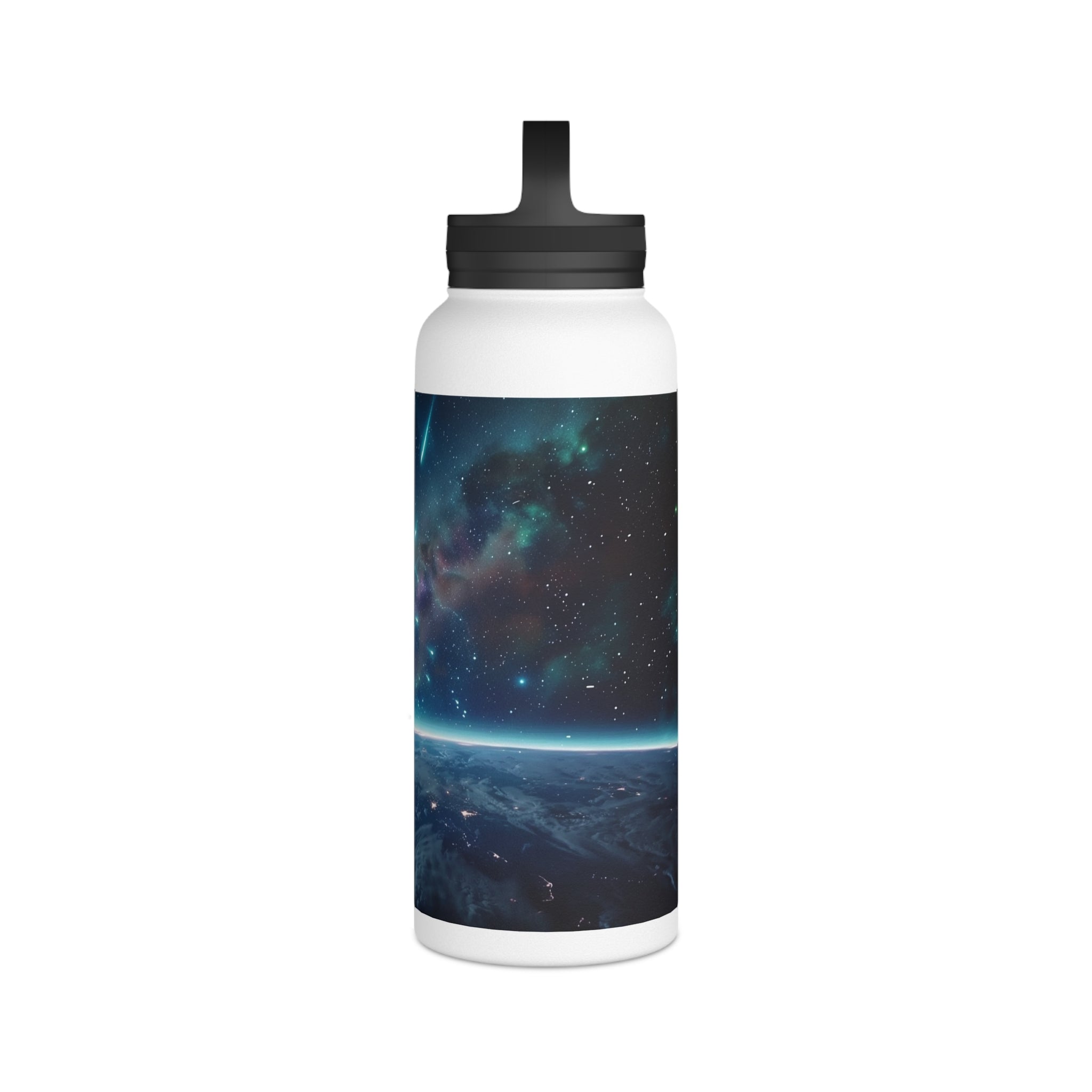 Stainless Steel Water Bottle, Handle Lid - Cosmic Adventure