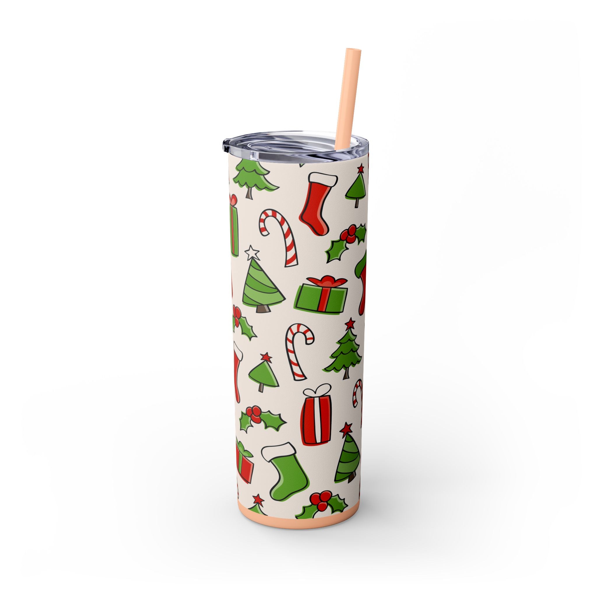 Chill & Sip: 20oz Stainless Steel Skinny Tumbler with Straw