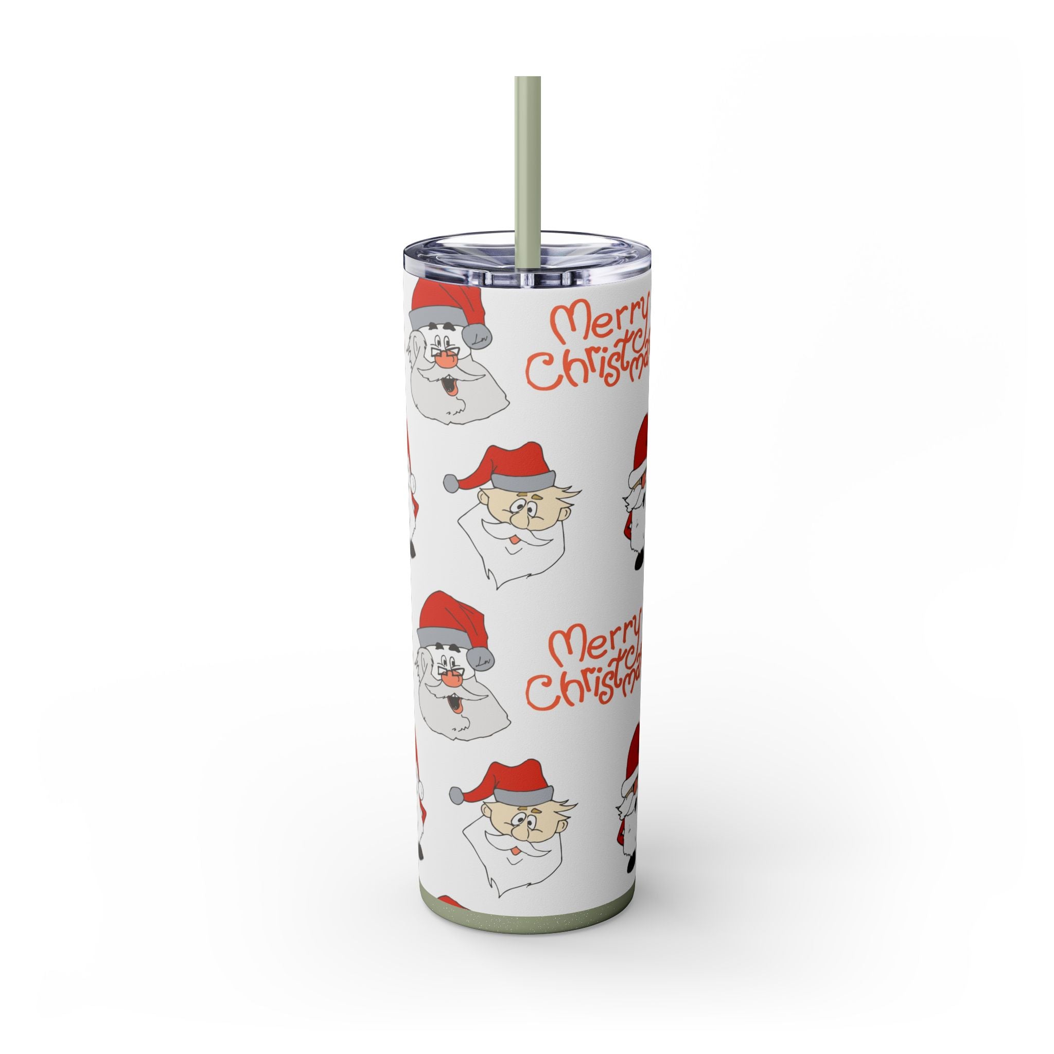 Santa's Cheer 20oz Stainless Steel Skinny Tumbler with Straw