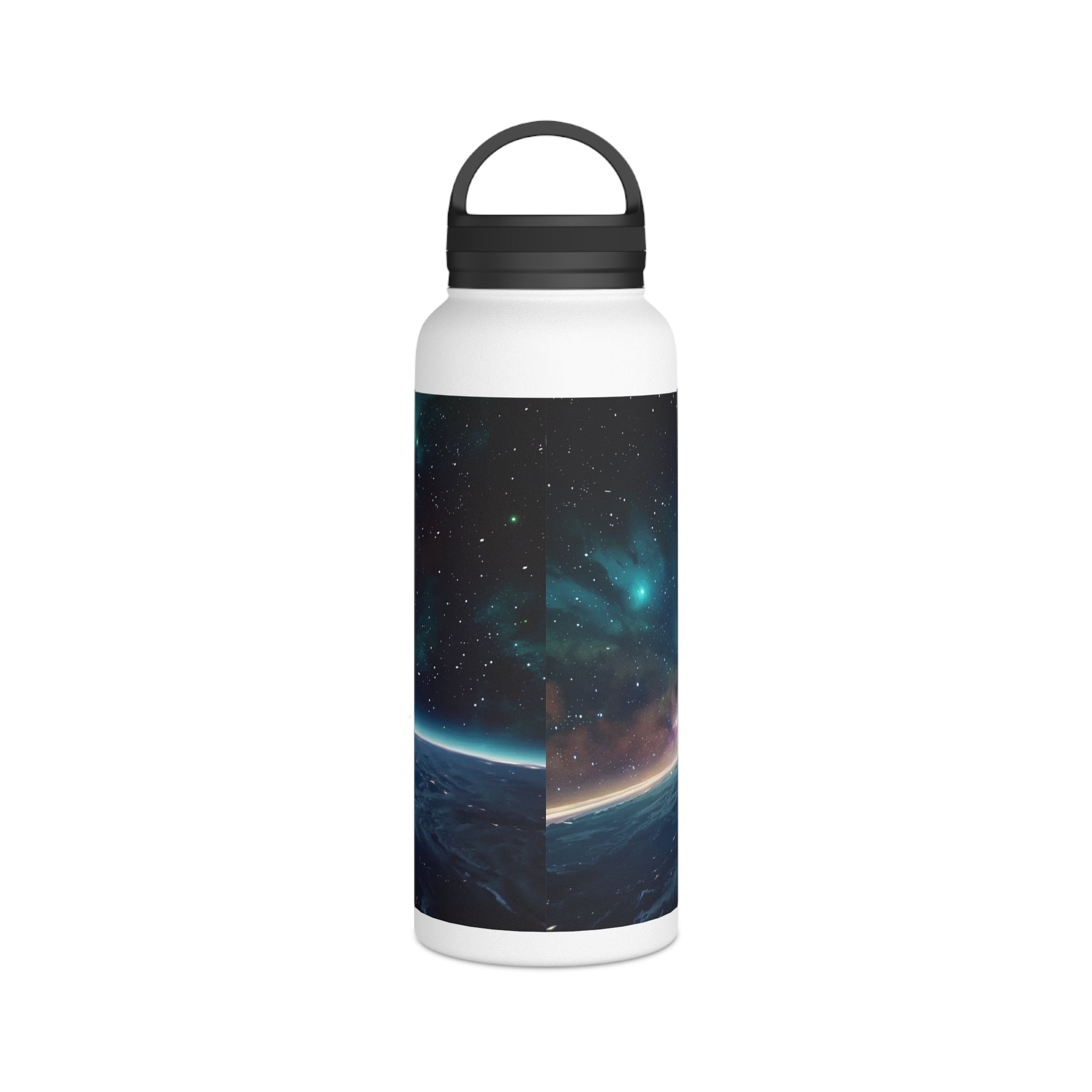 Stainless Steel Water Bottle, Handle Lid - Cosmic Adventure