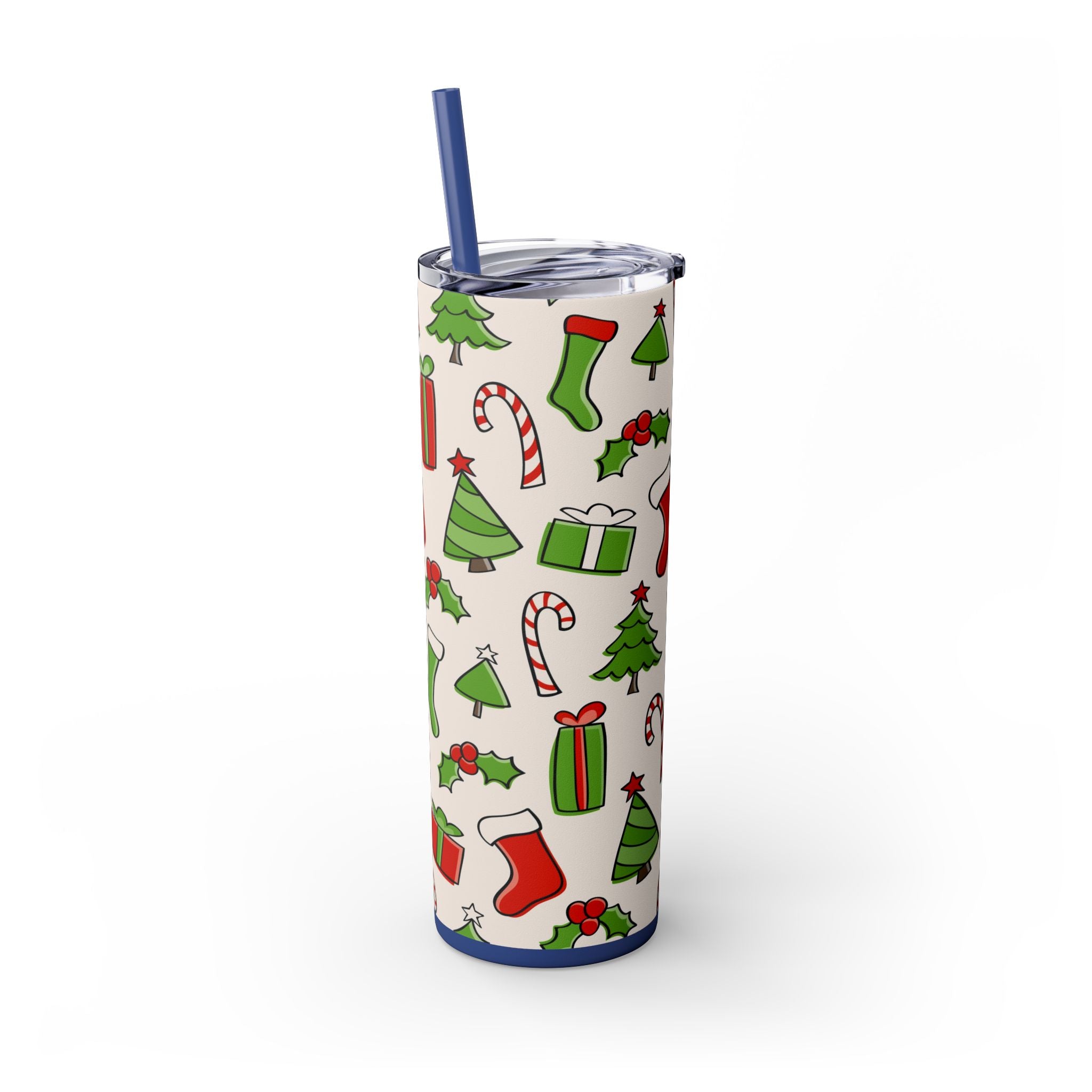 Chill & Sip: 20oz Stainless Steel Skinny Tumbler with Straw