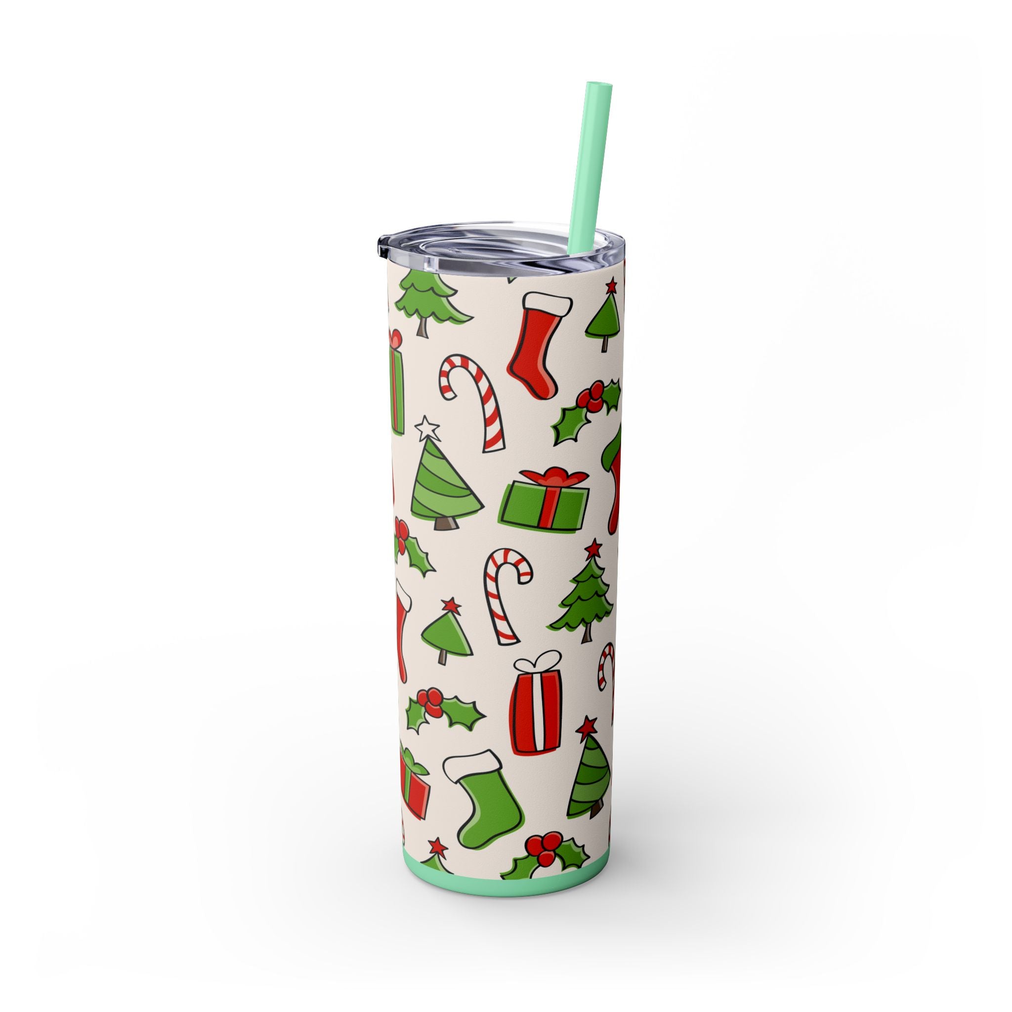 Chill & Sip: 20oz Stainless Steel Skinny Tumbler with Straw