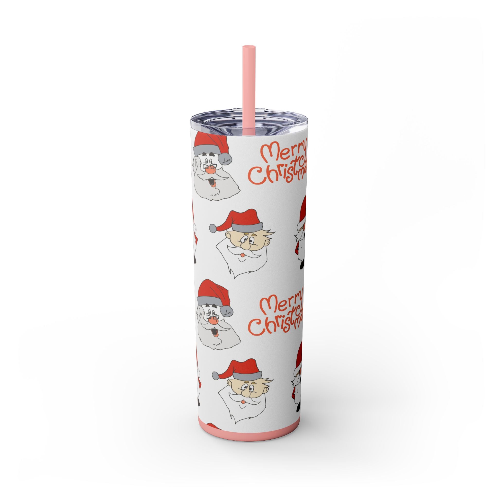 Santa's Cheer 20oz Stainless Steel Skinny Tumbler with Straw