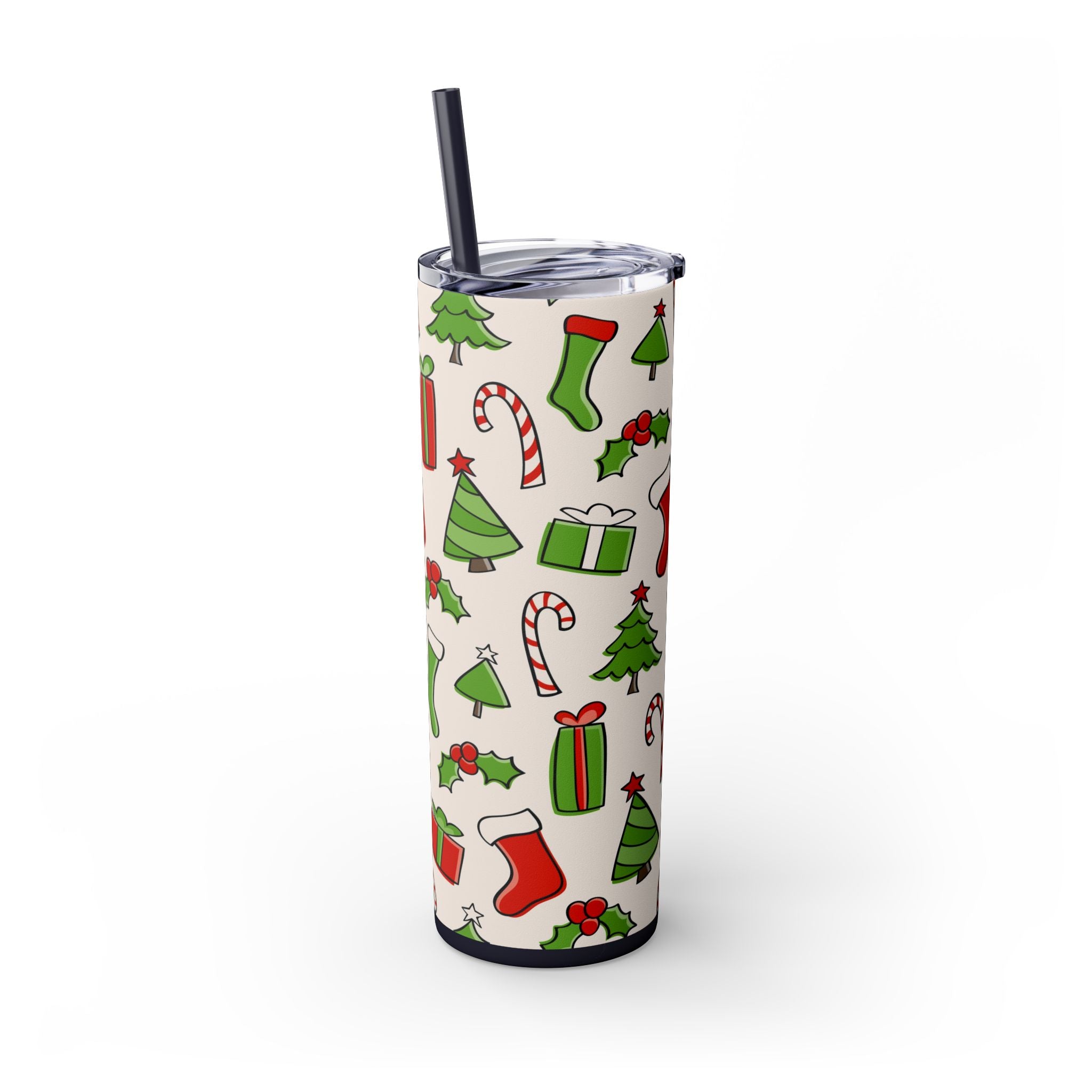 Chill & Sip: 20oz Stainless Steel Skinny Tumbler with Straw