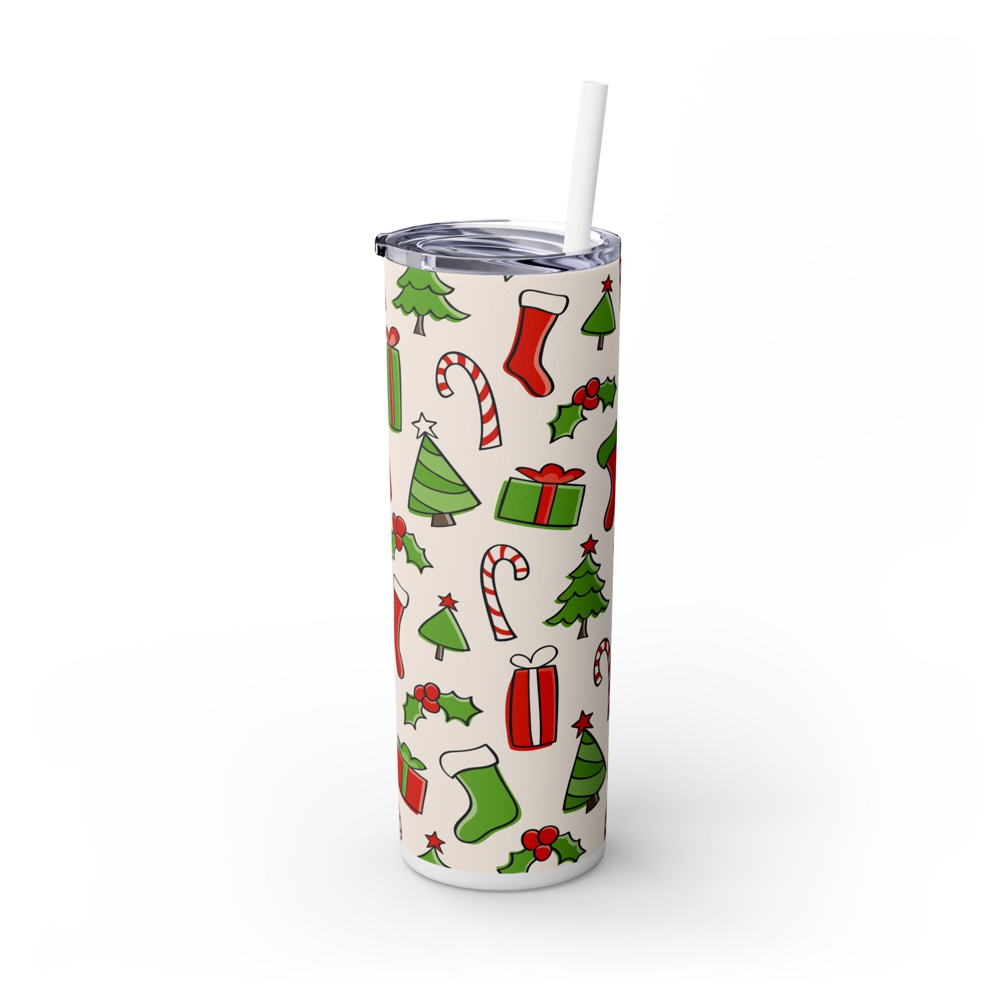 Chill & Sip: 20oz Stainless Steel Skinny Tumbler with Straw