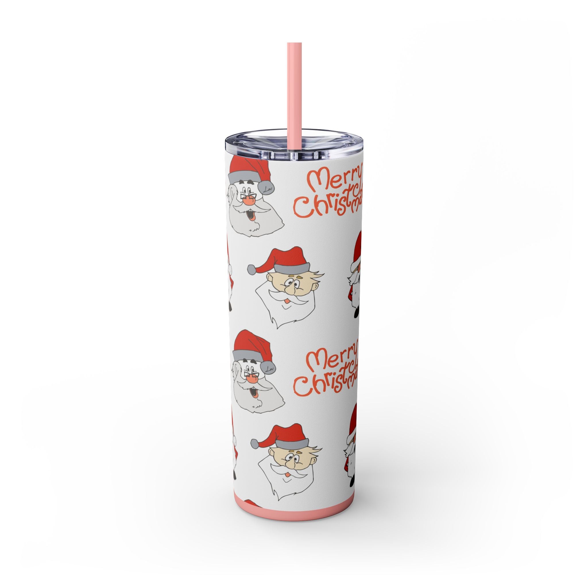 Santa's Cheer 20oz Stainless Steel Skinny Tumbler with Straw