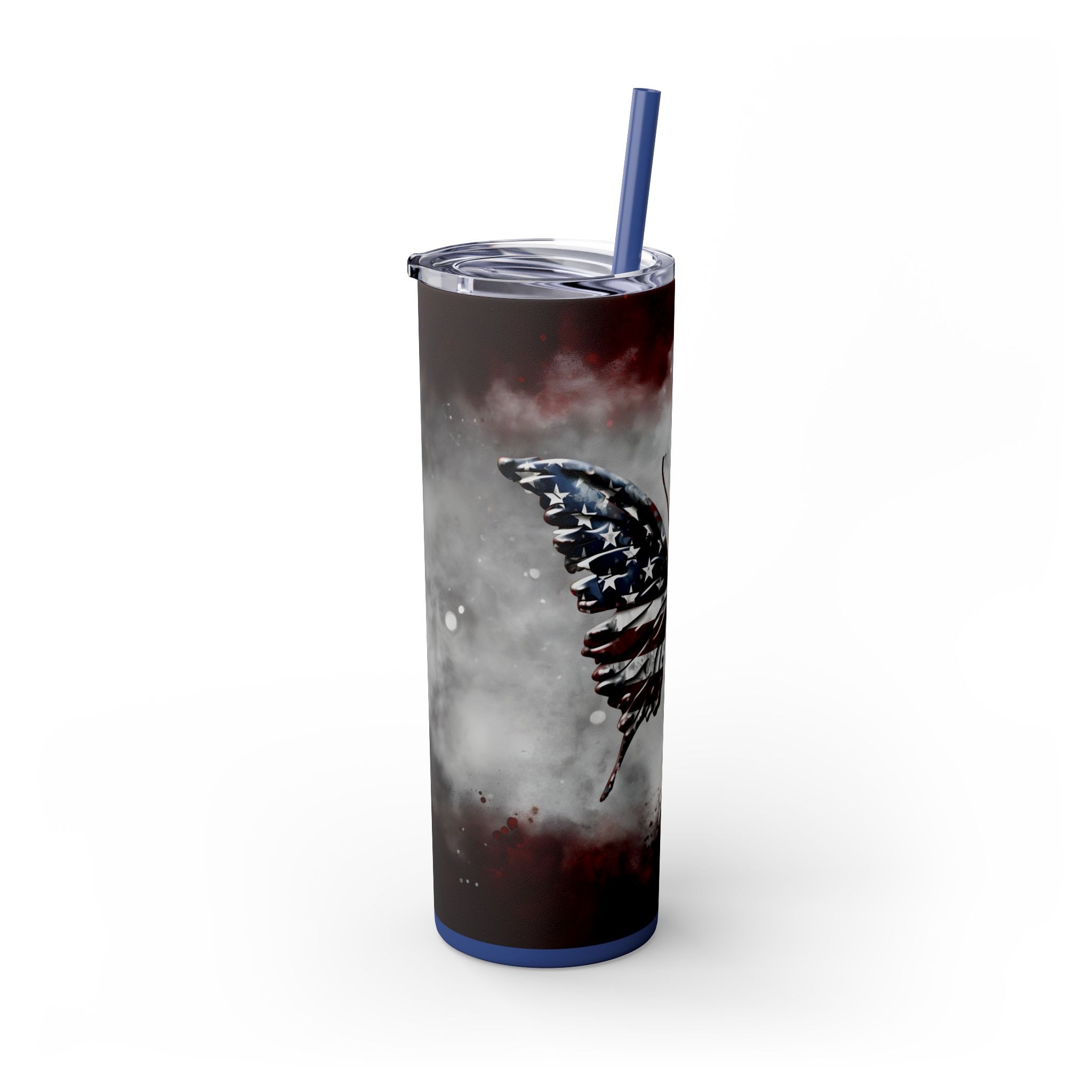 20oz Skinny Tumbler: Elegant Butterfly Design