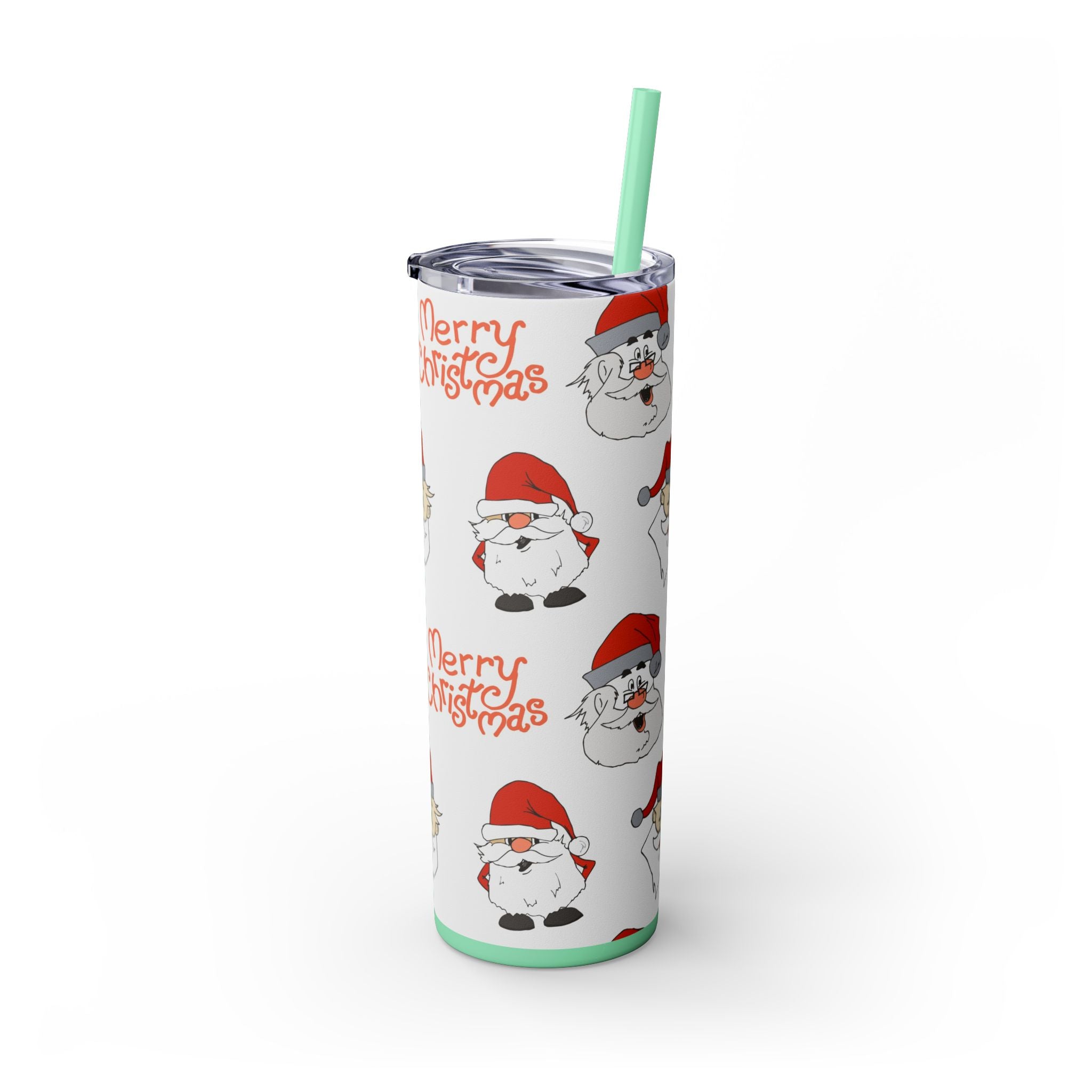 Santa's Cheer 20oz Stainless Steel Skinny Tumbler with Straw