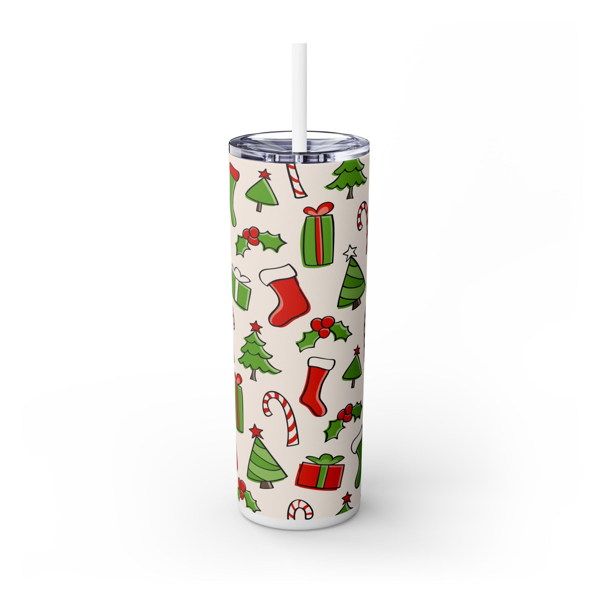 Chill & Sip: 20oz Stainless Steel Skinny Tumbler with Straw