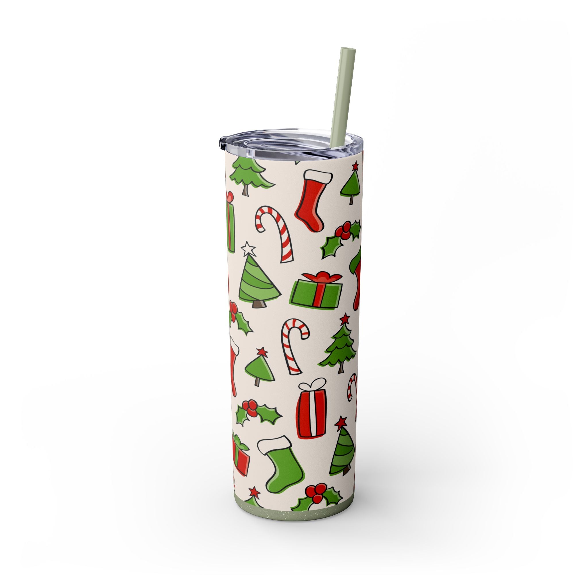 Chill & Sip: 20oz Stainless Steel Skinny Tumbler with Straw