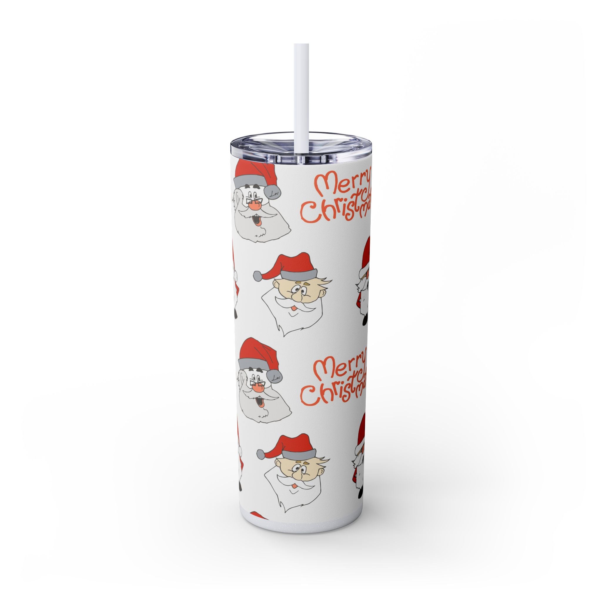 Santa's Cheer 20oz Stainless Steel Skinny Tumbler with Straw